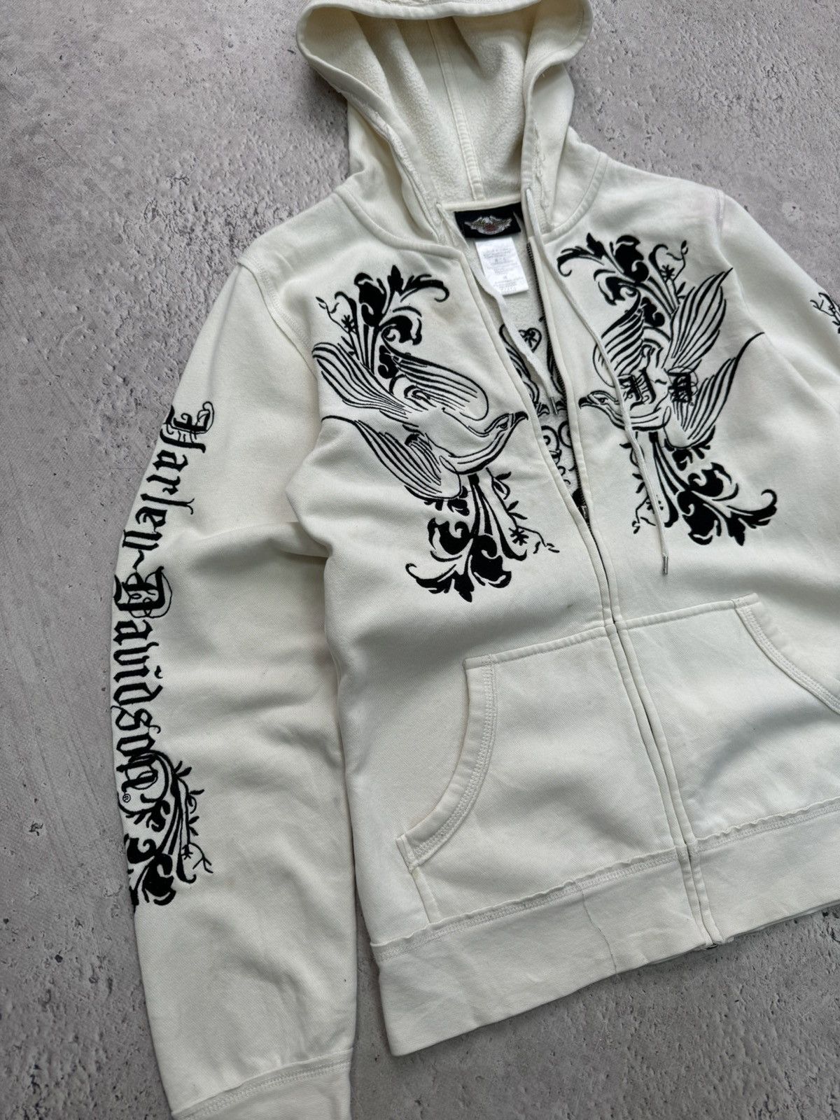 Harley Davidson × Hysteric Glamour × If Six Was Nine 2000s Japanese Punk Grunge Fur HODED Jacket opium style Size M / US 6-8 / IT 42-44 - 2 Thumbnail