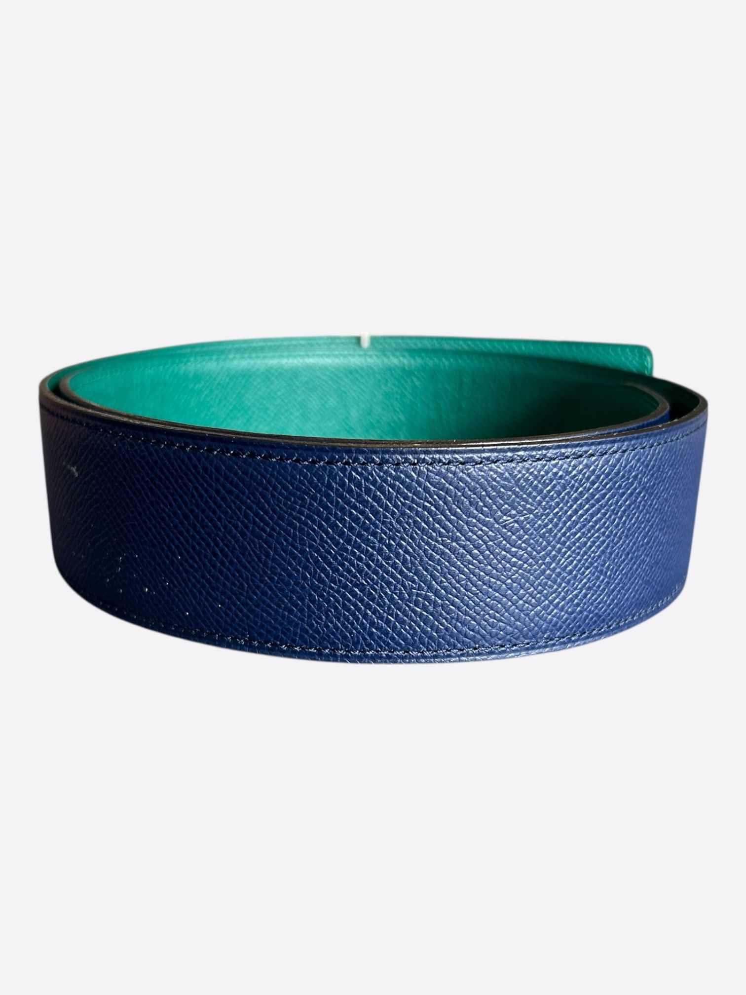 Hermes Hermes Blue & Turquoise Constance Palladium Reversible Belt Size 30 - 2 Thumbnail