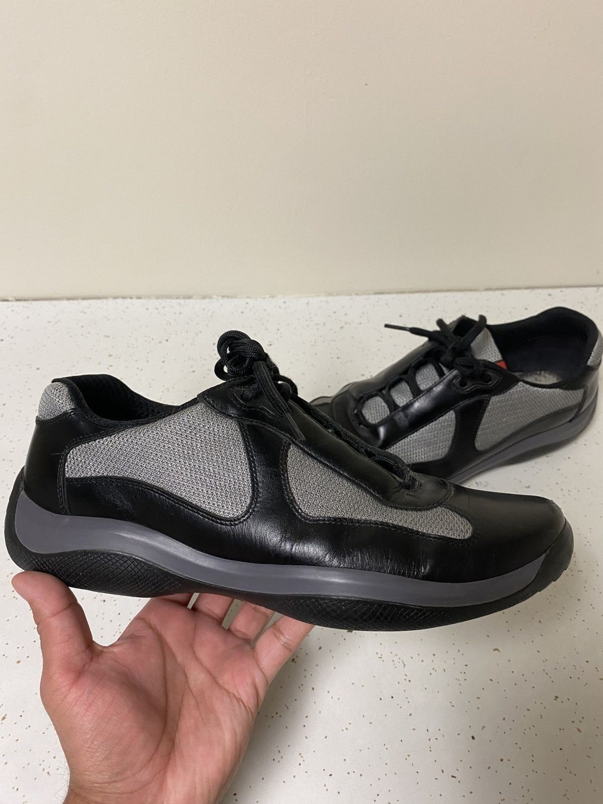 Prada Prada Americas Cup Sneakers Shoes Black Grey Size US 10 / EU 43 - 2 Thumbnail
