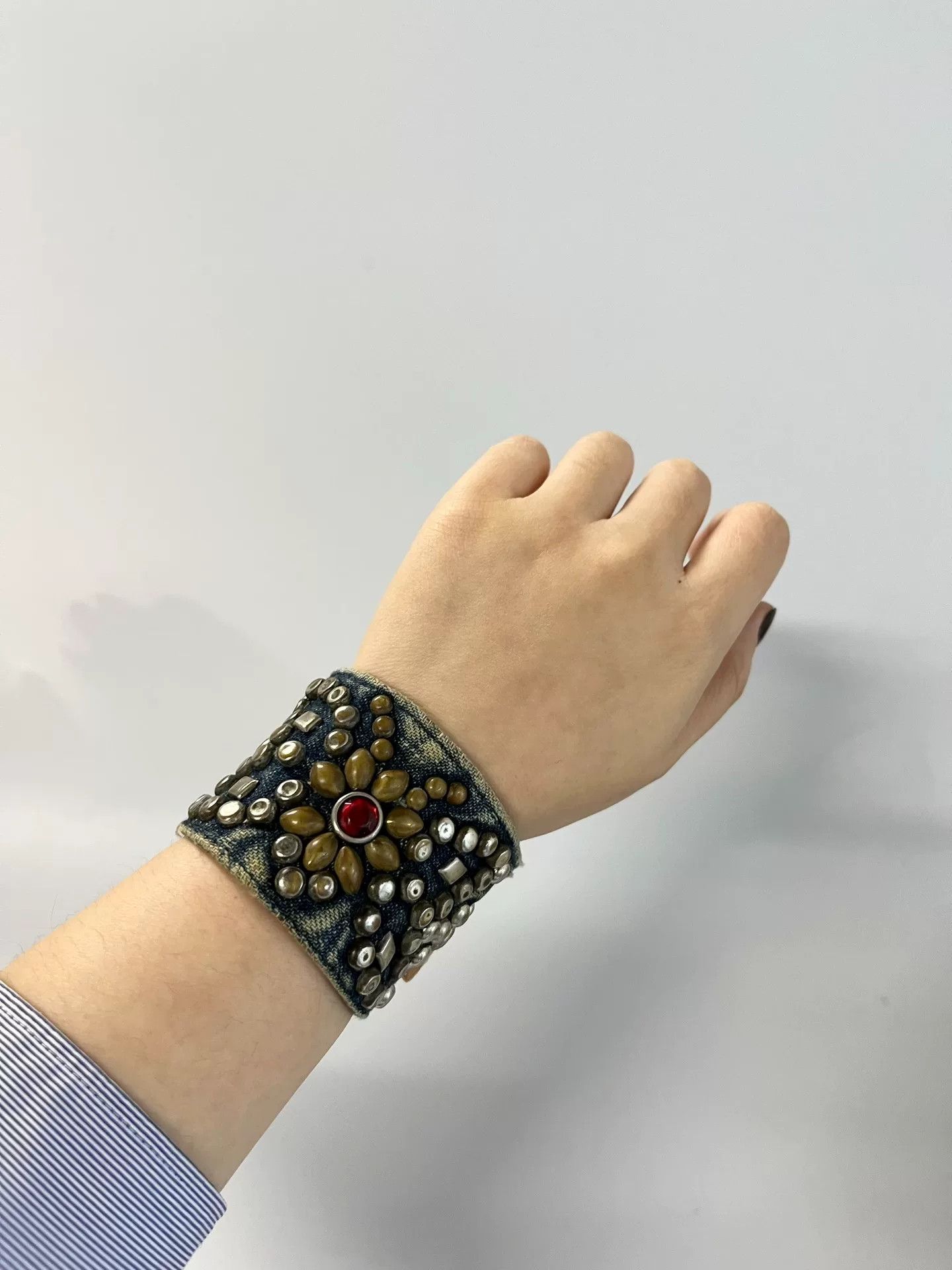 Kapital Kapital Rivet Denim Butterfly Wristband Size ONE SIZE - 1 Thumbnail