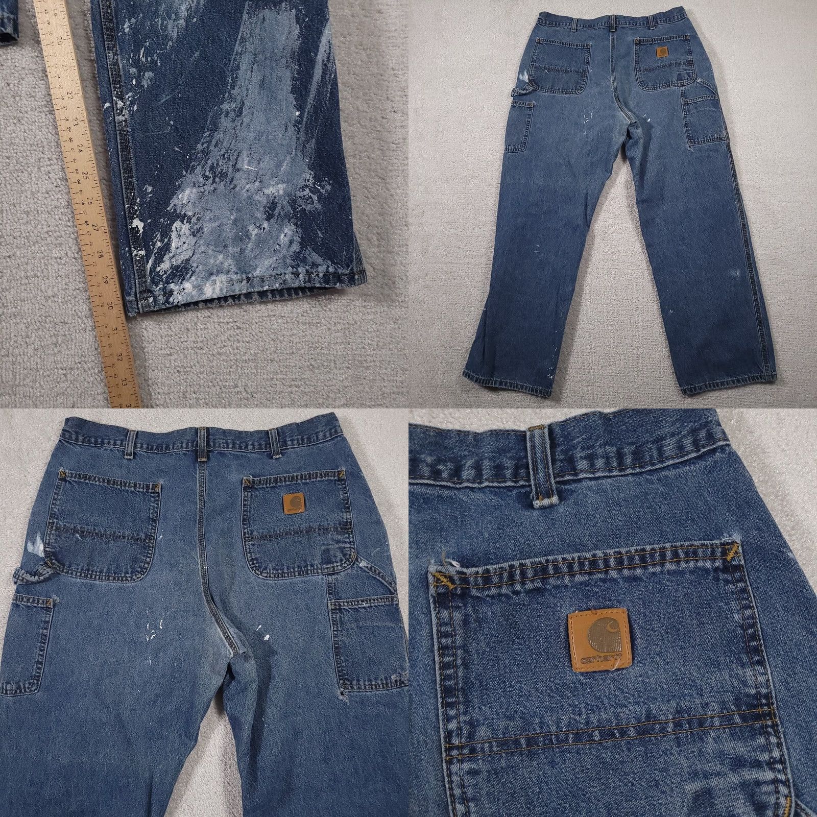 Carhartt Carhartt B13 Dungaree Carpenter Denim Jeans Blue Mens 38x32 Grunge Workwear Size US 38 / EU 54 - 8 Thumbnail