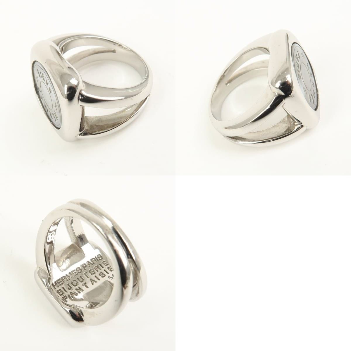 Hermes Hermes Sellier Shell Sterling Silver Ring Size ONE SIZE - 4 Thumbnail