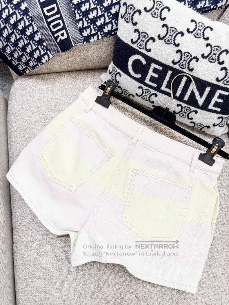 Chanel Chanel Rainbow yellow and green pink purple denim shorts Size 26" / US 2 / IT 38 - 3 Thumbnail