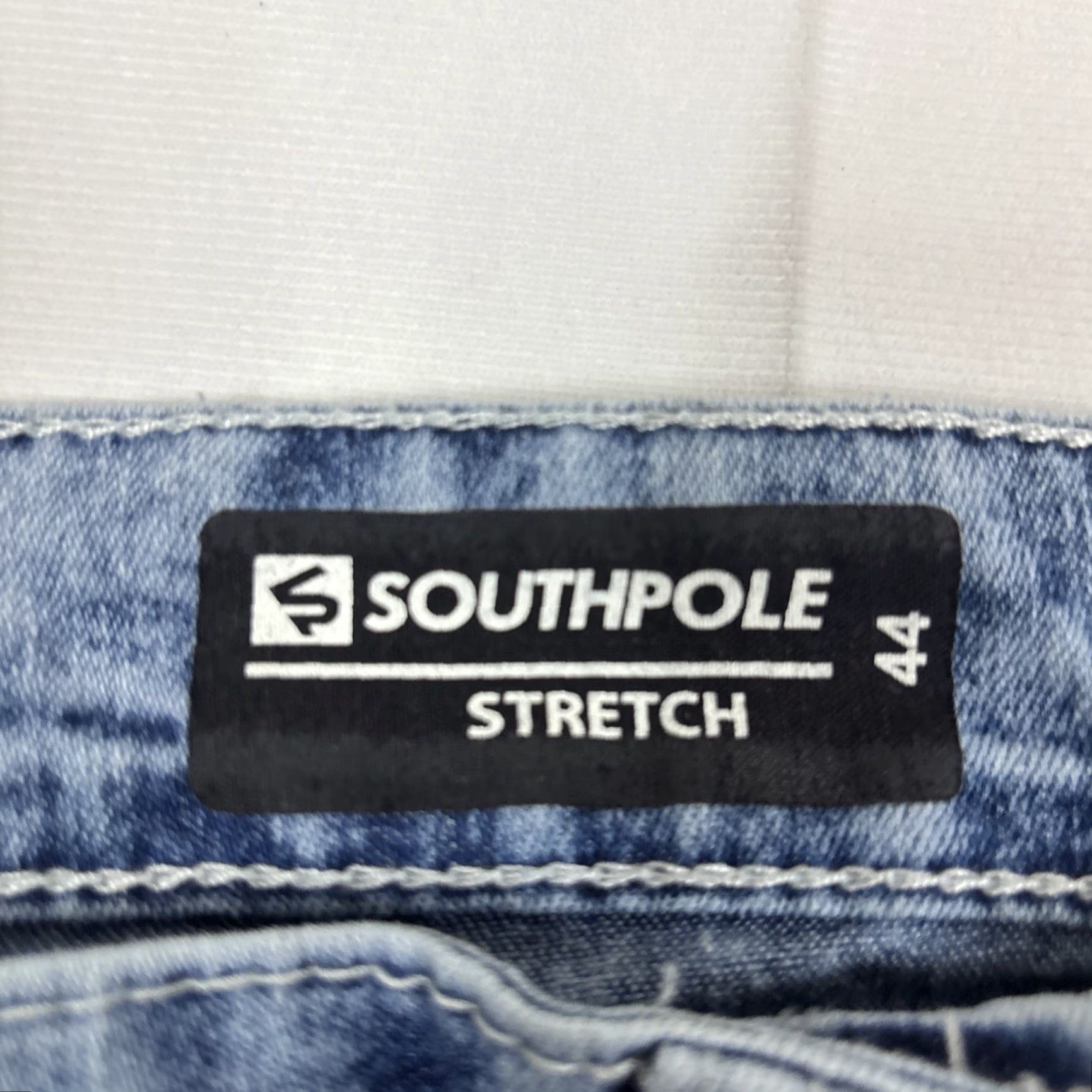 Southpole SouthPole Shorts Mens 44 Distressed Blue Denim Jeans Stretch Acid Wash Casual Men Slim 80s 90s Retro Beach Hip Hop Outdoor Punk Size US 44 / EU 60 - 2 Thumbnail