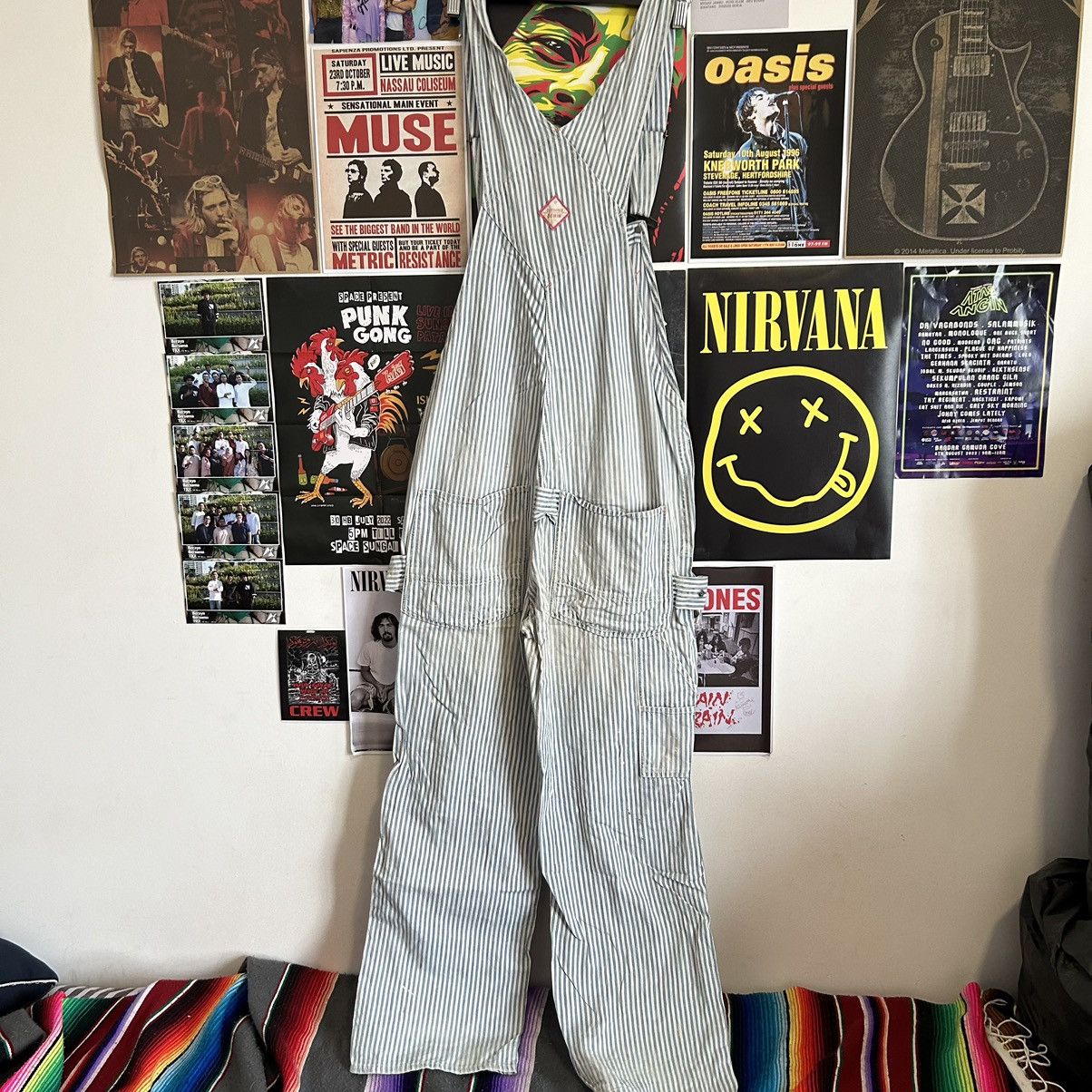 Vintage Vintage Denim & Dungaree Biker Stripe Overall Size US 36 / EU 52 - 15 Thumbnail