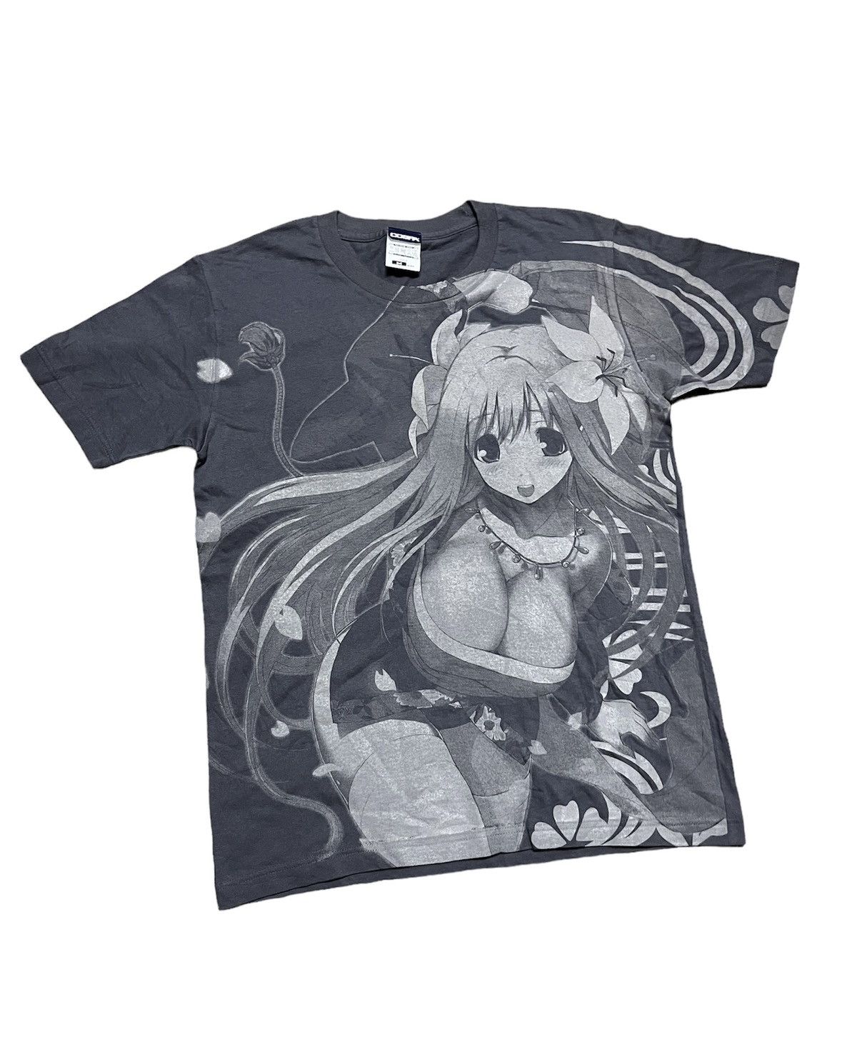 image of Anima Anime Cospa Sega Ovp Naked Girl Tee in Grey, Men's (Size Medium)