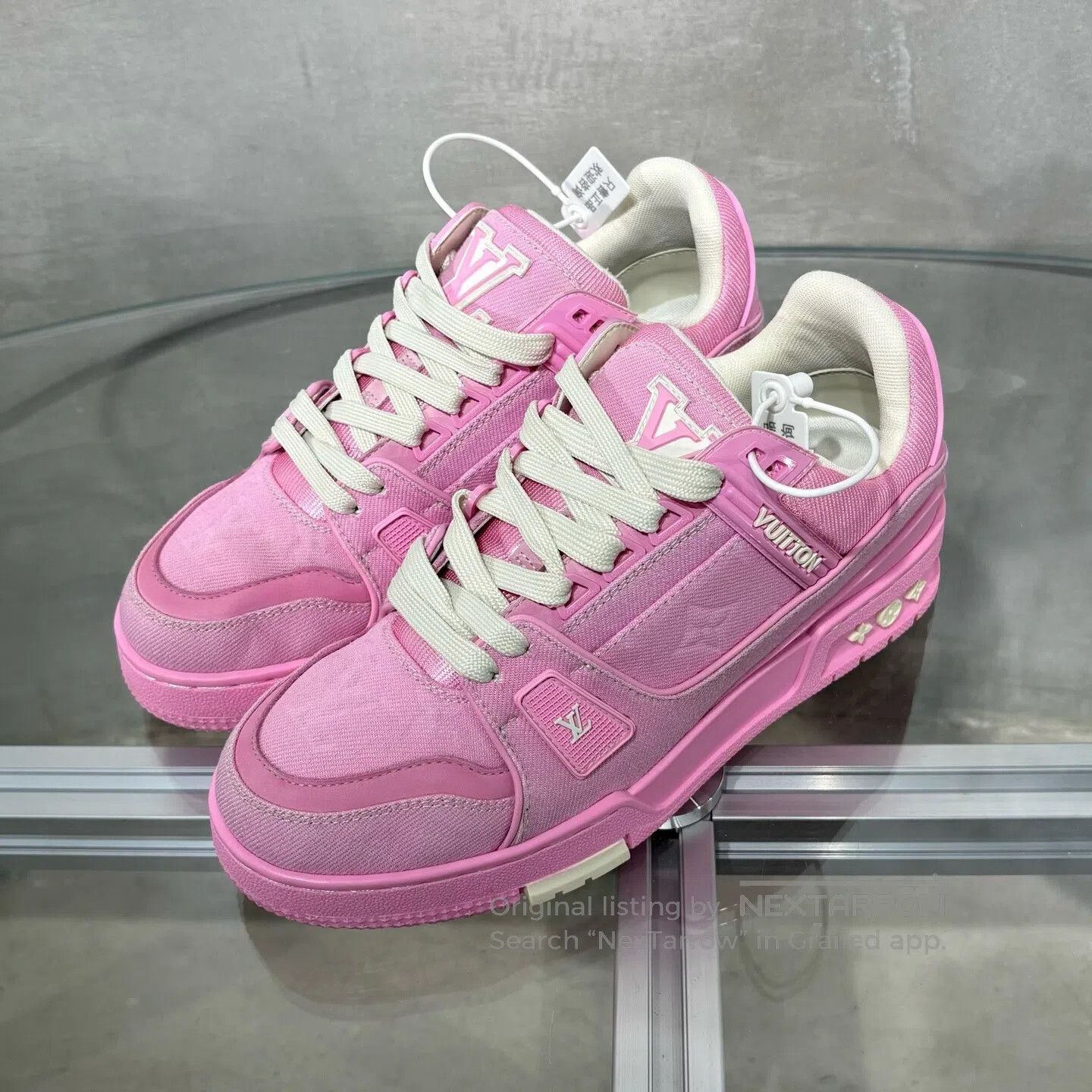 Louis Vuitton Louis Vuitton trainer pink denimn shoes Size US 7 / IT 37 - 1 Thumbnail