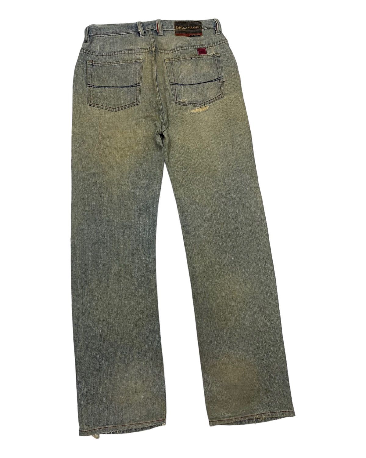 If Six Was Nine × Le Grande Bleu (L.G.B.) 🔥DISTRESSED RUSTY CRU RIDERS RIPS DENIM JEANS LGB STYLE Size US 32 / EU 48 - 4 Thumbnail