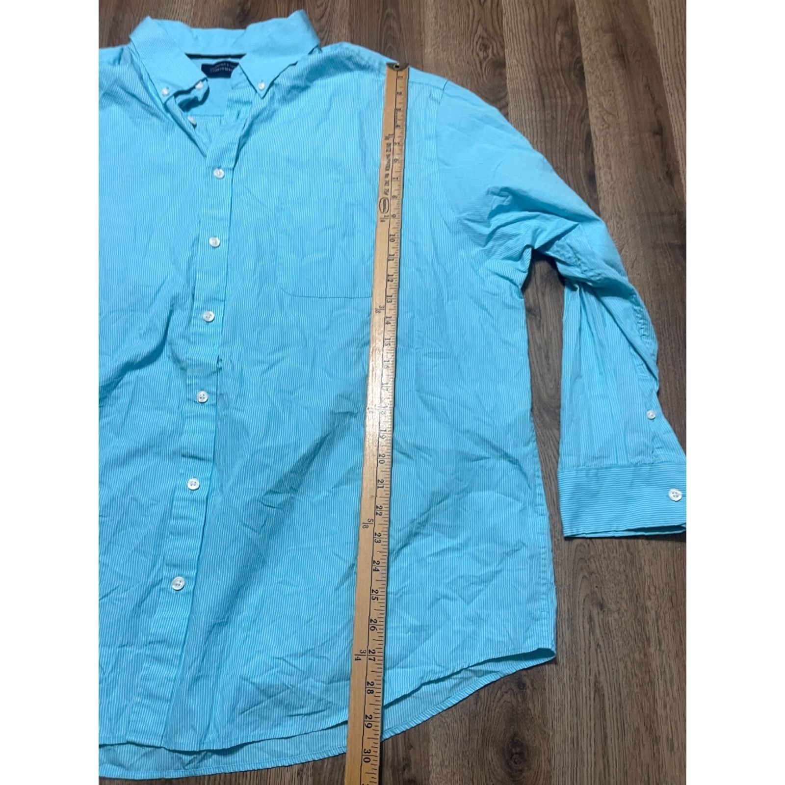 Roundtree & Yorke Roundtree & Yorke Shirt, Men's 2XB, Blue White, Button Up, Long Sleeve, Solid Size US XXL / EU 58 / 5 - 7 Thumbnail