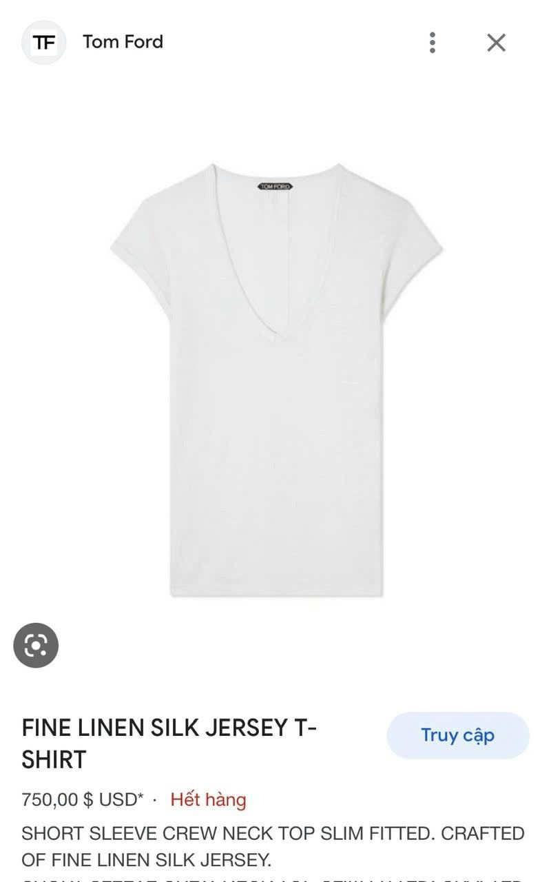 Tom Ford Tom Ford Aw003 v-neck linen t-shirt Size S / US 4 / IT 40 - 6 Thumbnail