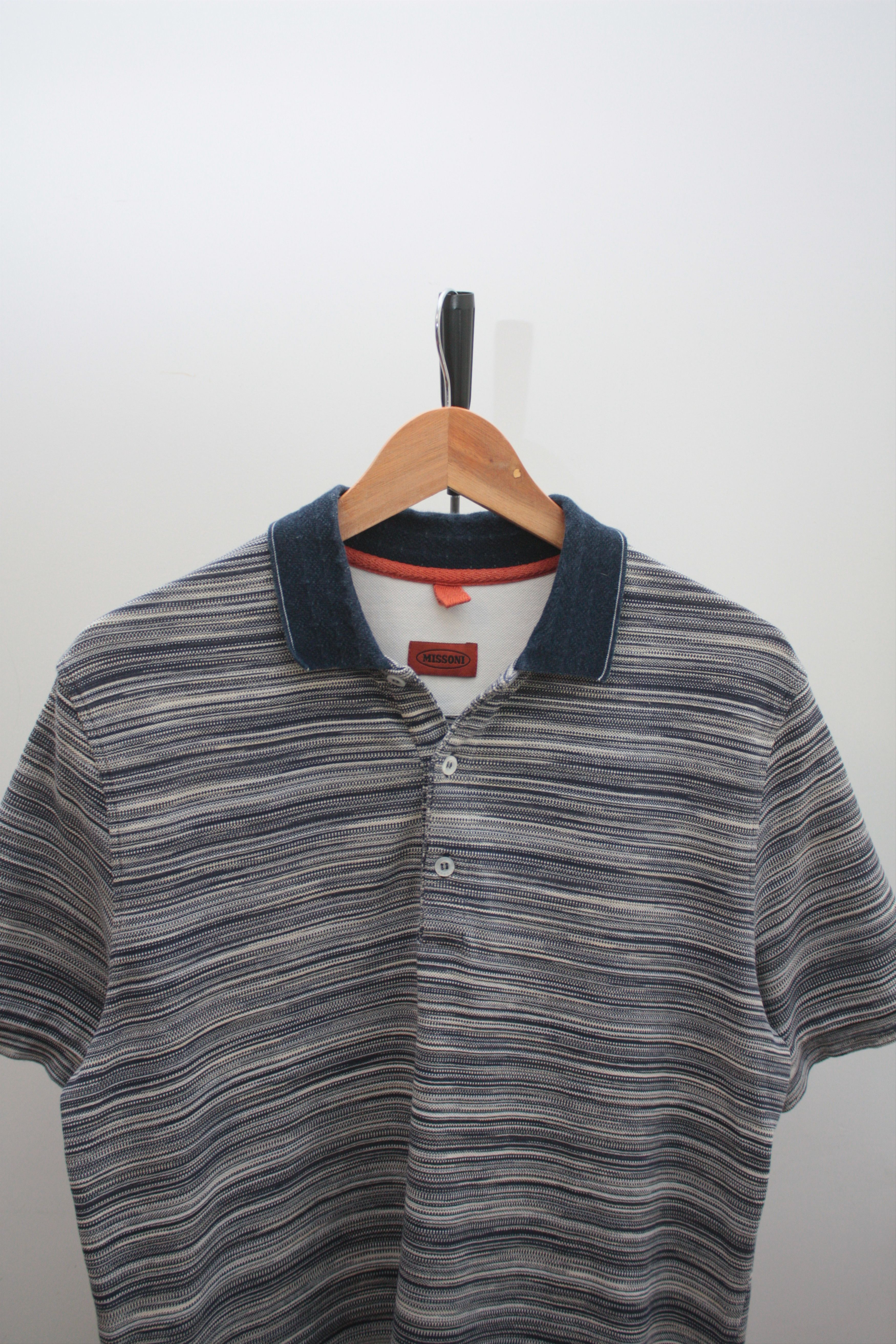 Missoni Missoni Navy Striped Polo Size US M / EU 48-50 / 2 - 3 Thumbnail