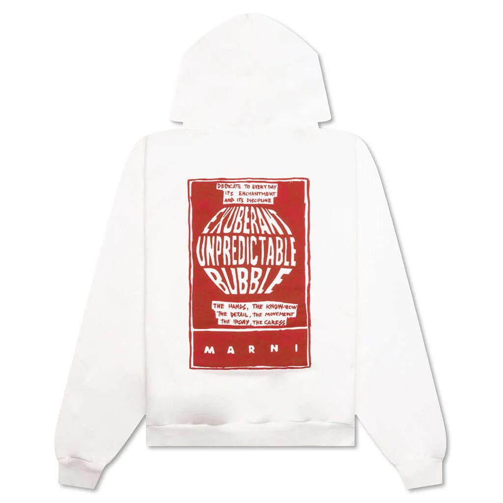 Marni o1mle0126 Bubble Pullover Hoodie in White Size US M / EU 48-50 / 2 - 1 Thumbnail