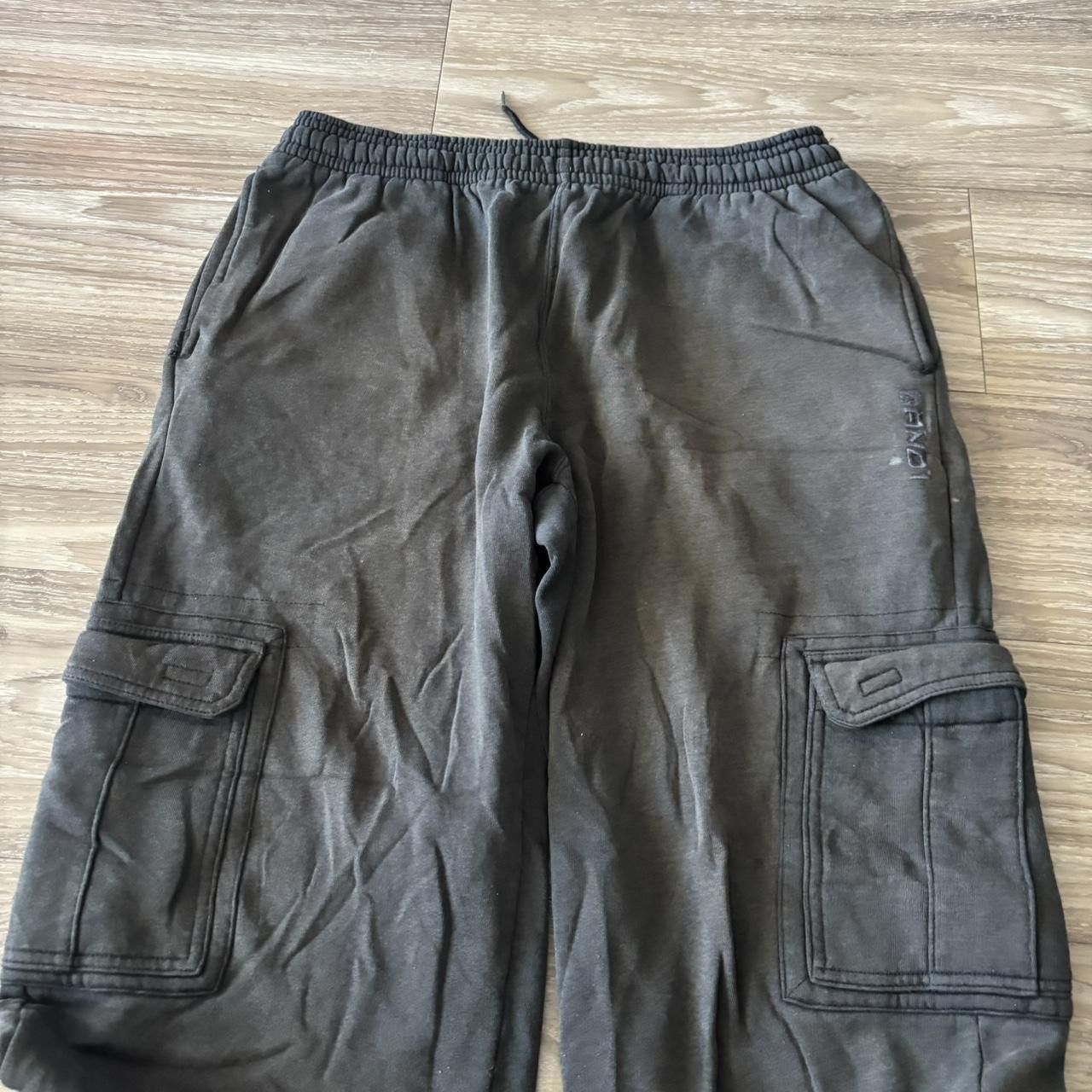 Japanese Brand Crazy Vintage Y2K/2000s Baggy Faded Black Skater Style Cargo Sweatpants! Fits M Size US 34 / EU 50 - 4 Thumbnail