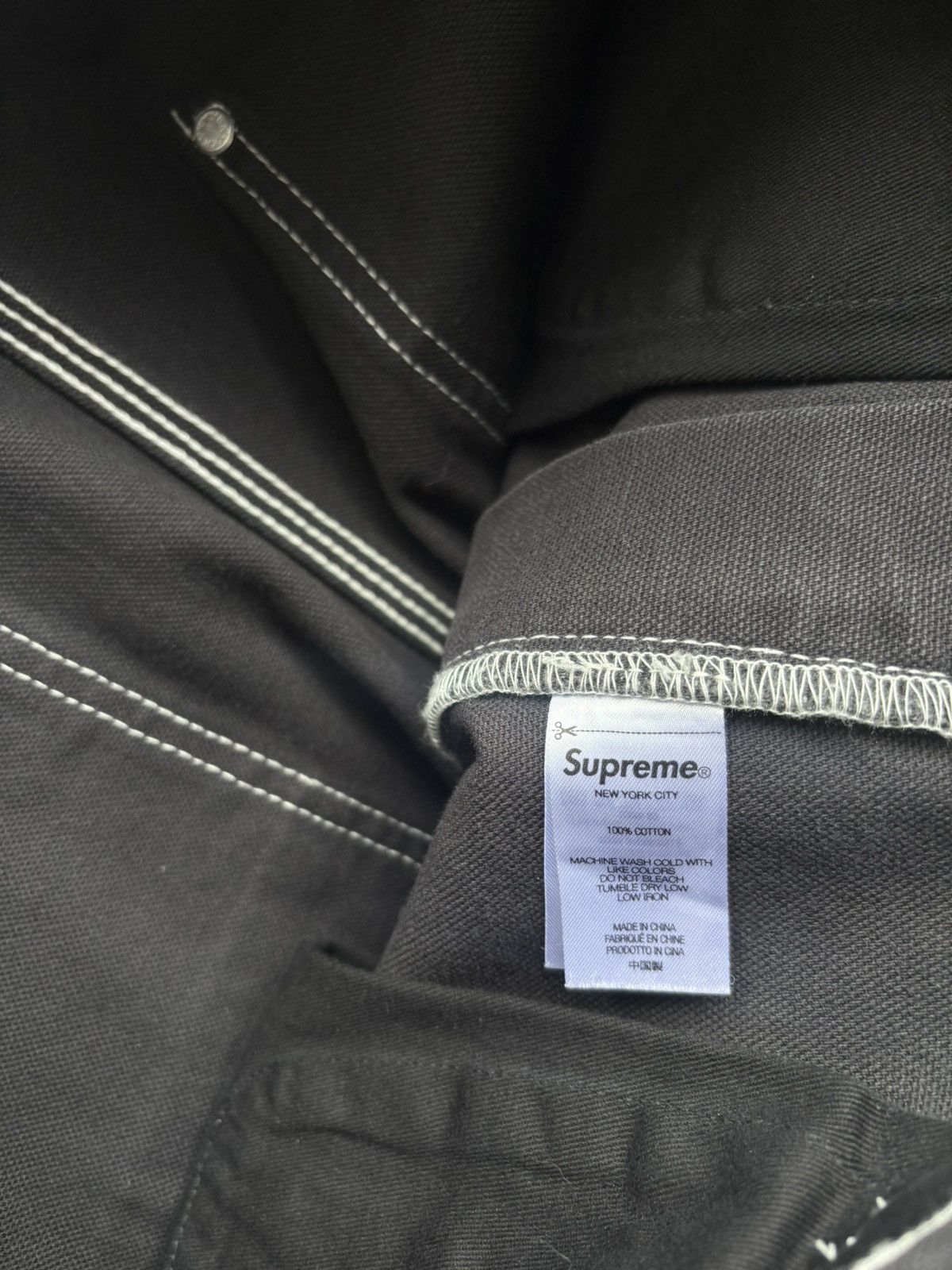 Supreme Supreme black white baggy double knee Size US 30 / EU 46 - 5 Thumbnail
