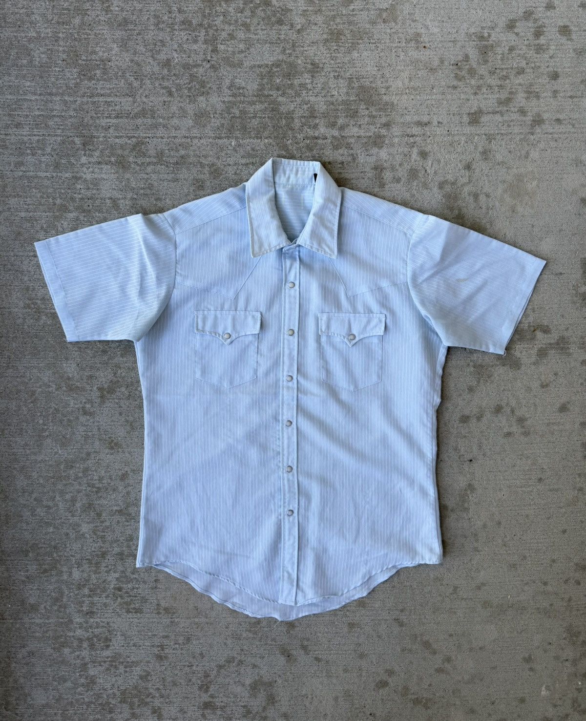 Vintage 70s Pearl Snap Pinstripe Western Short Sleeve Button Up Size US L / EU 52-54 / 3 - 3 Thumbnail