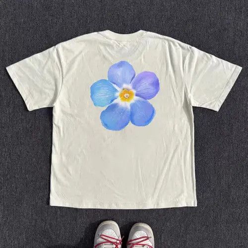 Japanese Brand Kimaya x Yura Beige washed retro loose floral print t-shirt Size US M / EU 48-50 / 2 - 1 Thumbnail