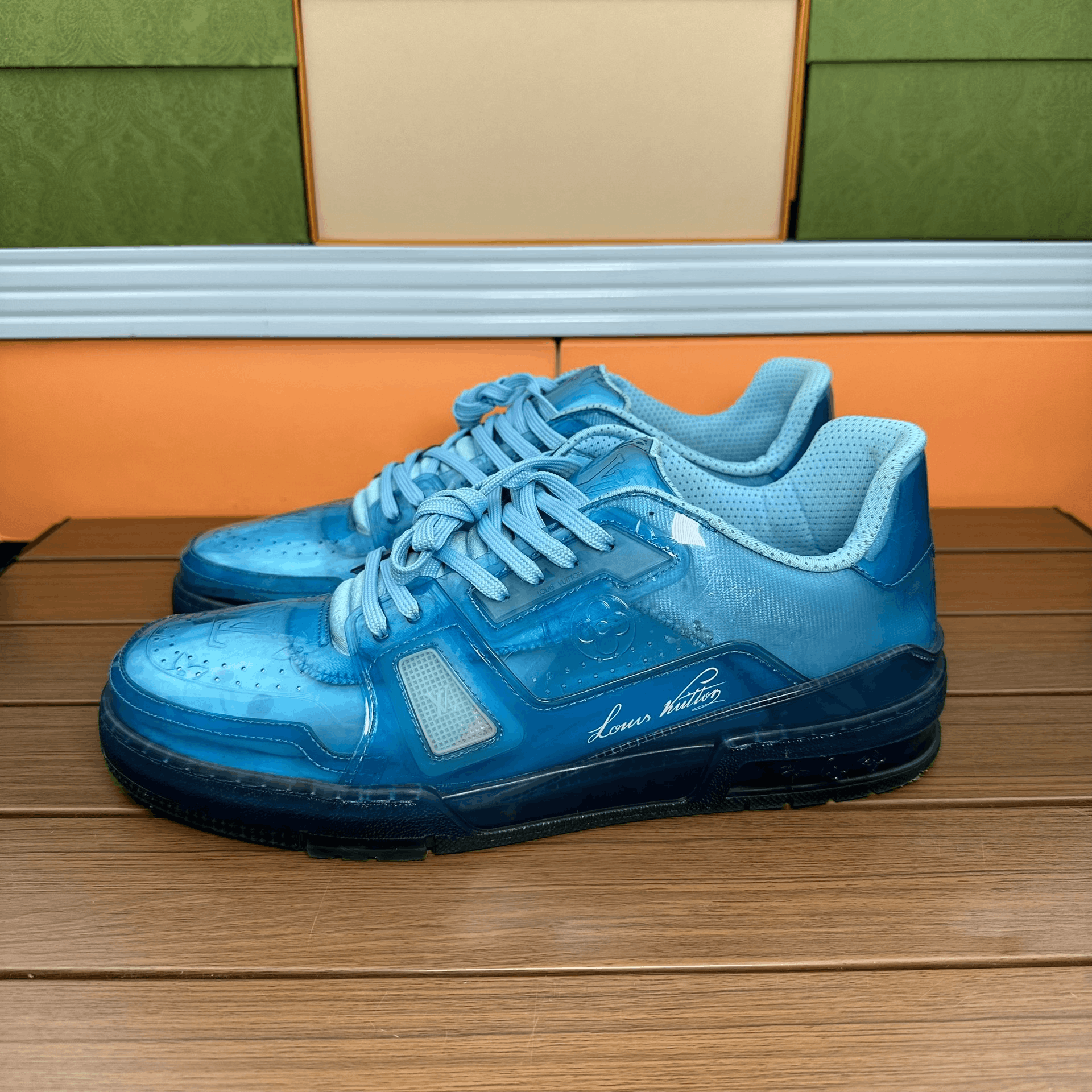 Louis Vuitton Louis Vuitton Training Blue Lowtop Sneakers 10 Men Size US 10 / EU 43 - 1 Thumbnail