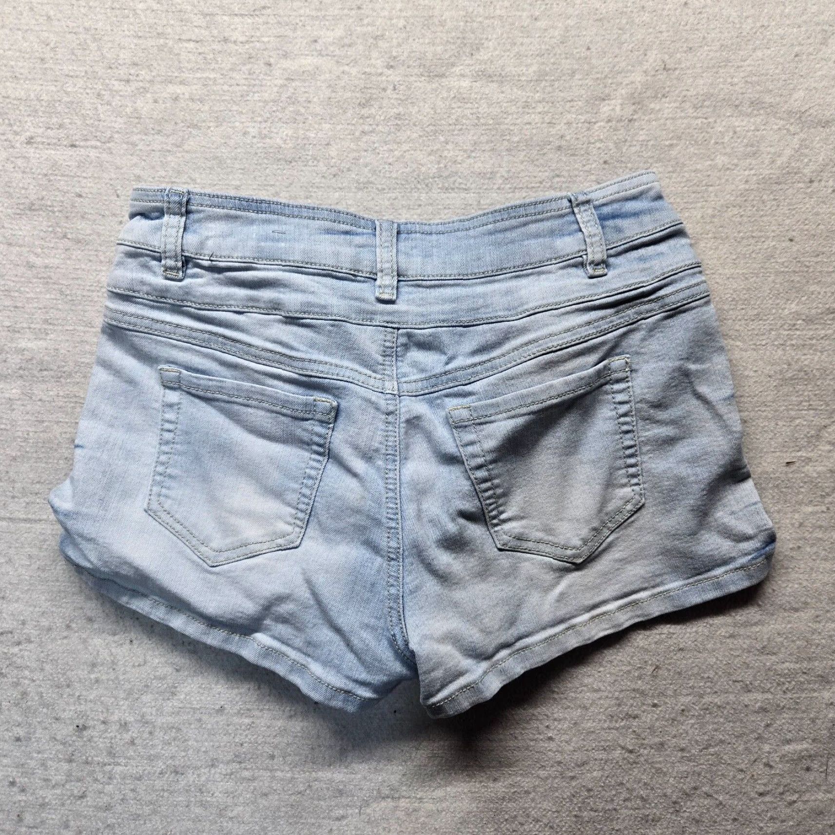 Vintage Blue Spice Blue Jean Shorts Shorts Light Wash Adult Women 8 Blue Distressed Shortie 90s? No decade given. Size 30" / US 8 / IT 44 - 8 Thumbnail