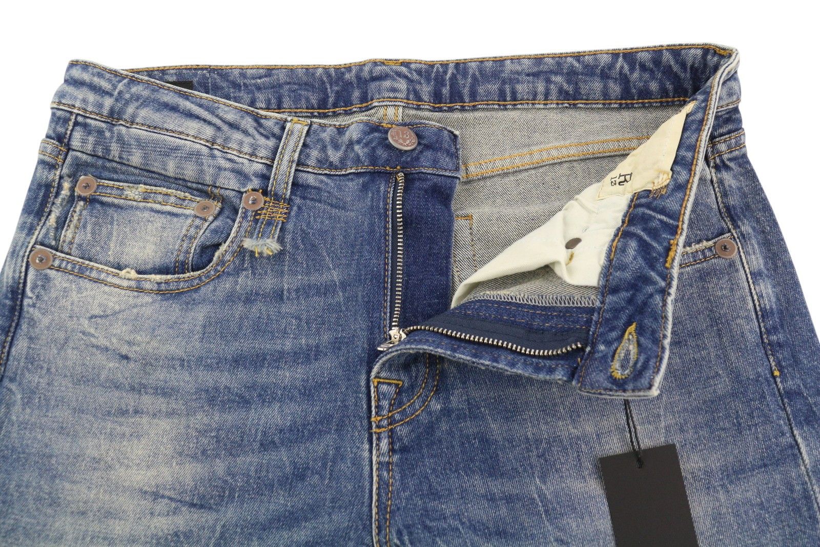 R13 BOY STRAIGHT 29 Cropped Ankle Washed Blue Kelly 84448 Size 29" - 5 Thumbnail