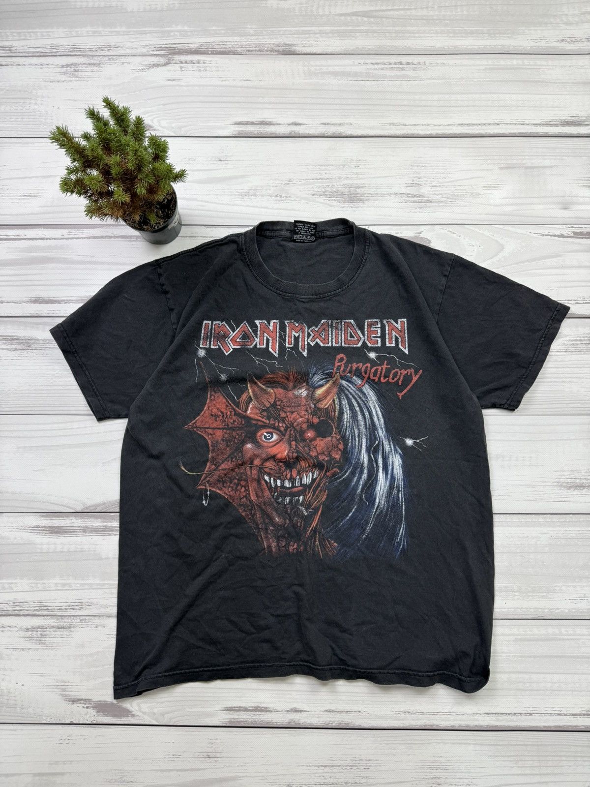 Fruit Of The Loom Vintage Red Rock of the T-Shirts Iron Maiden Purgatory Size US L / EU 52-54 / 3 - 3 Thumbnail