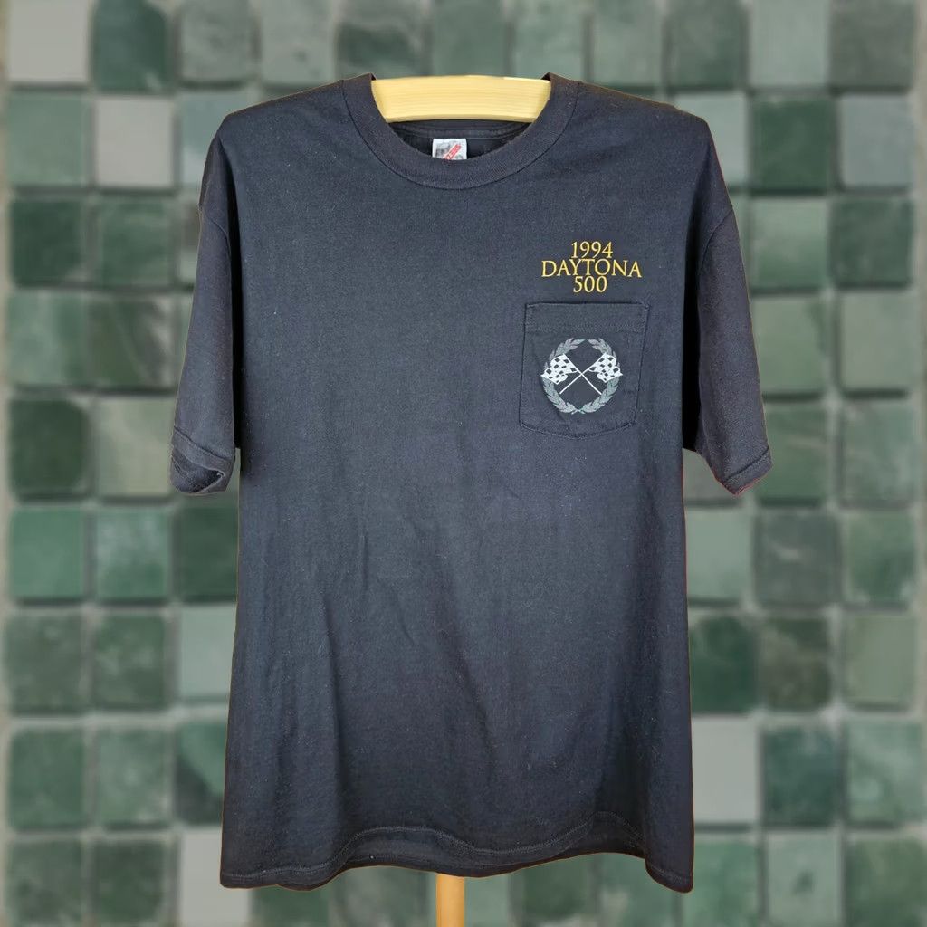 Jerzees VINTAGE DAYTONA 500 SPEEDWAY RACING ONE POCKET COTTON BLACK T-SHIRT SZ XL Size US XL / EU 56 / 4 - 1 Thumbnail