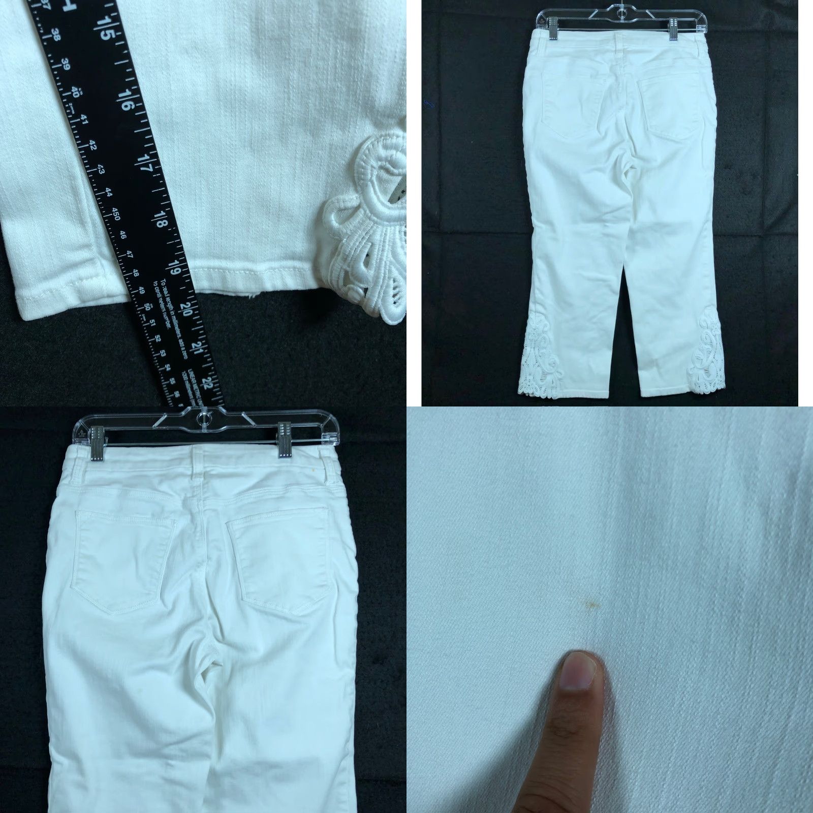 Vintage VINTAGE Chico's Womens Jeans White Mid Rise Girlfriend Slim Lace Leg Capri Stretch 0 S Jeans Womens White Mid Rise Capri Stretch Girl? Size 29" - 8 Thumbnail
