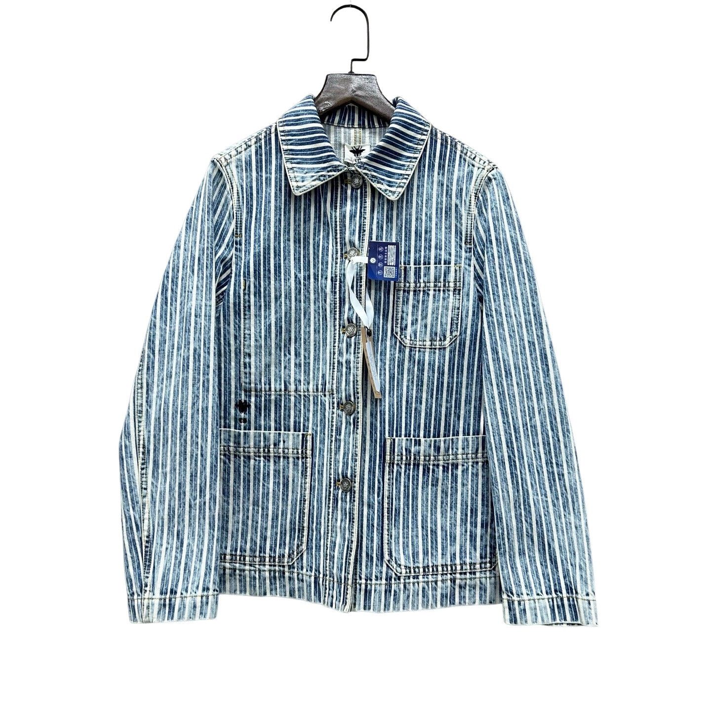 Dior Dior Bee Striped Denim Jacket Size 36 Size XS / US 0-2 / IT 36-38 - 1 Thumbnail