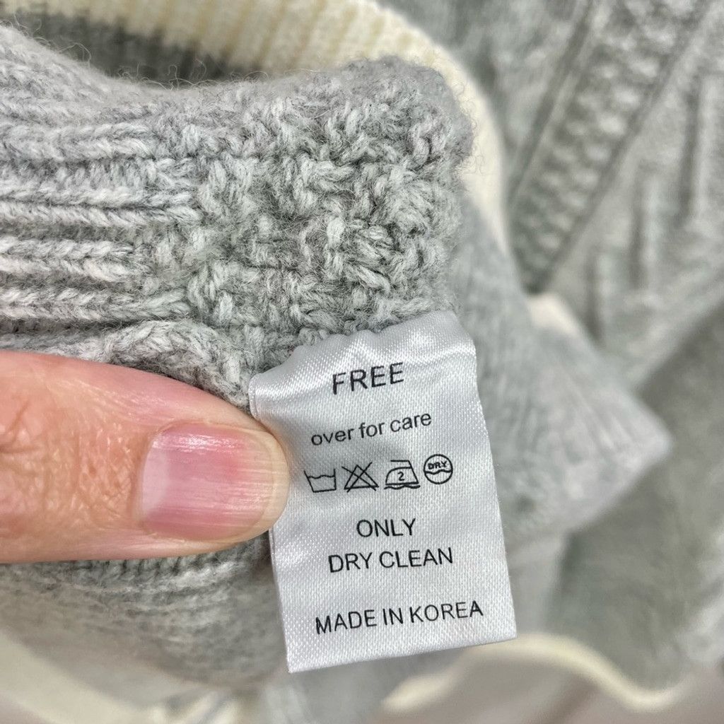 Other Discofriends Heathered Grey A-Line Cableknit Cardigan OS Size ONE SIZE - 6 Thumbnail