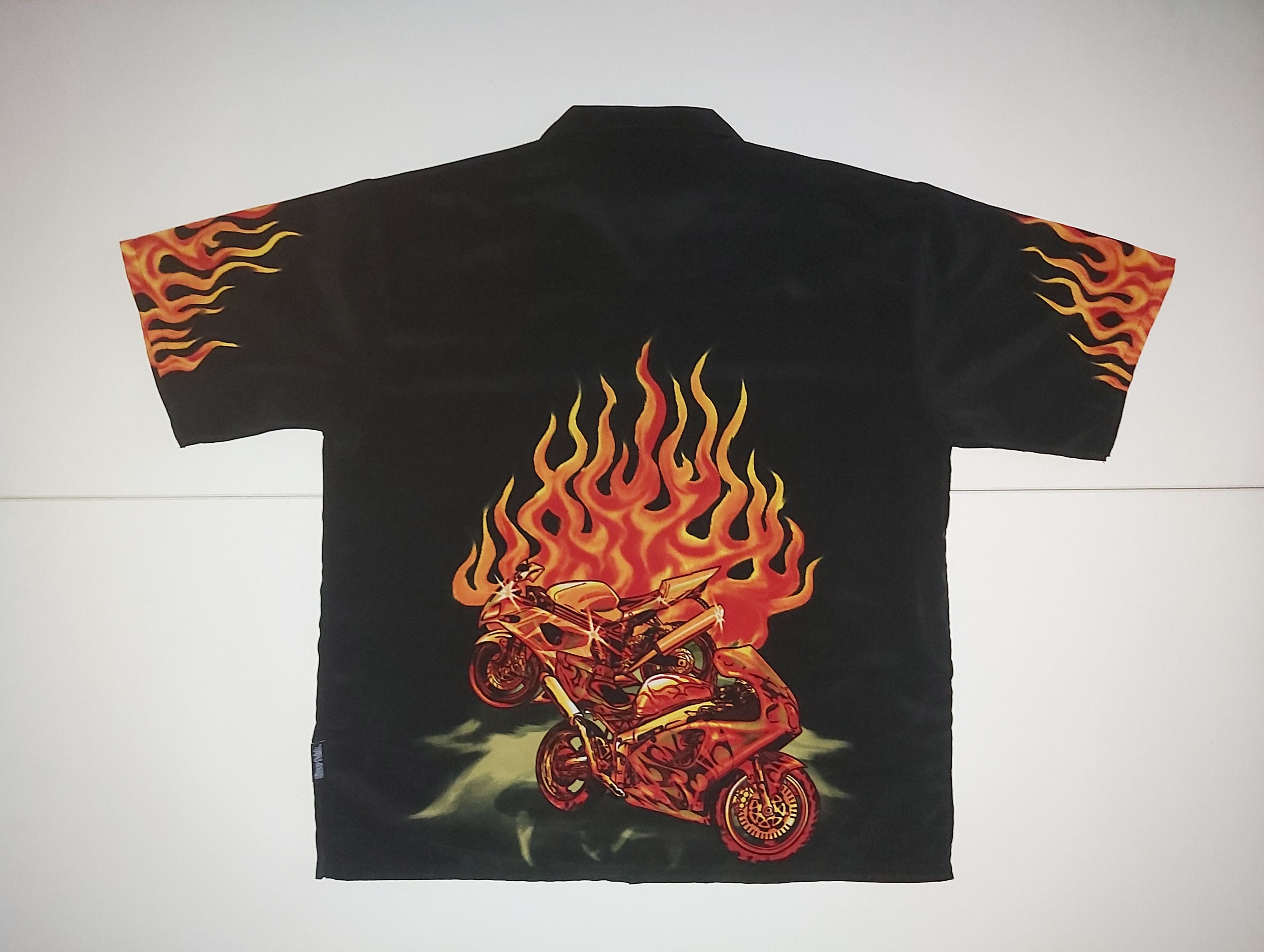 Vintage Crazy Vintage Y2K Silver Point Jnco STYLE flame shirt Size US S / EU 44-46 / 1 - 4 Thumbnail