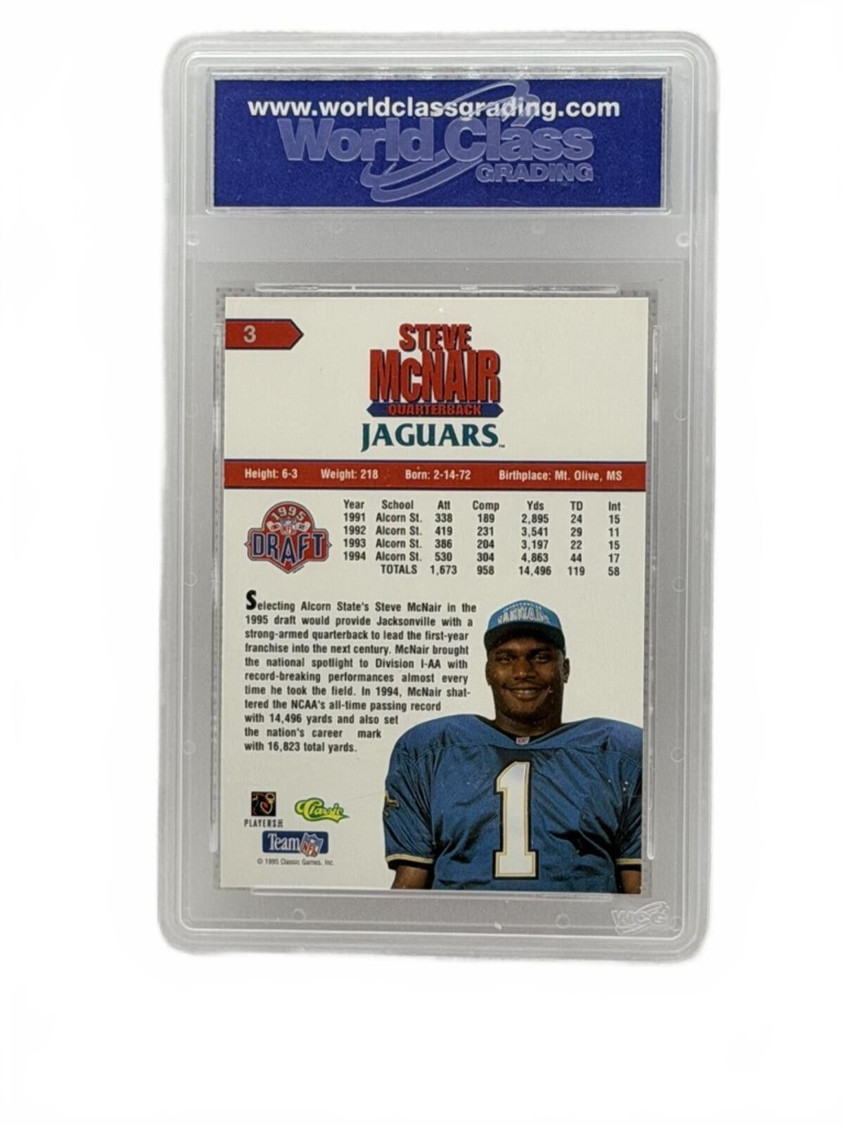 Marlboro Classics 1995 Classic Draft Day Prototype #3 Steve McNair Rookie Card Size ONE SIZE - 10 Thumbnail
