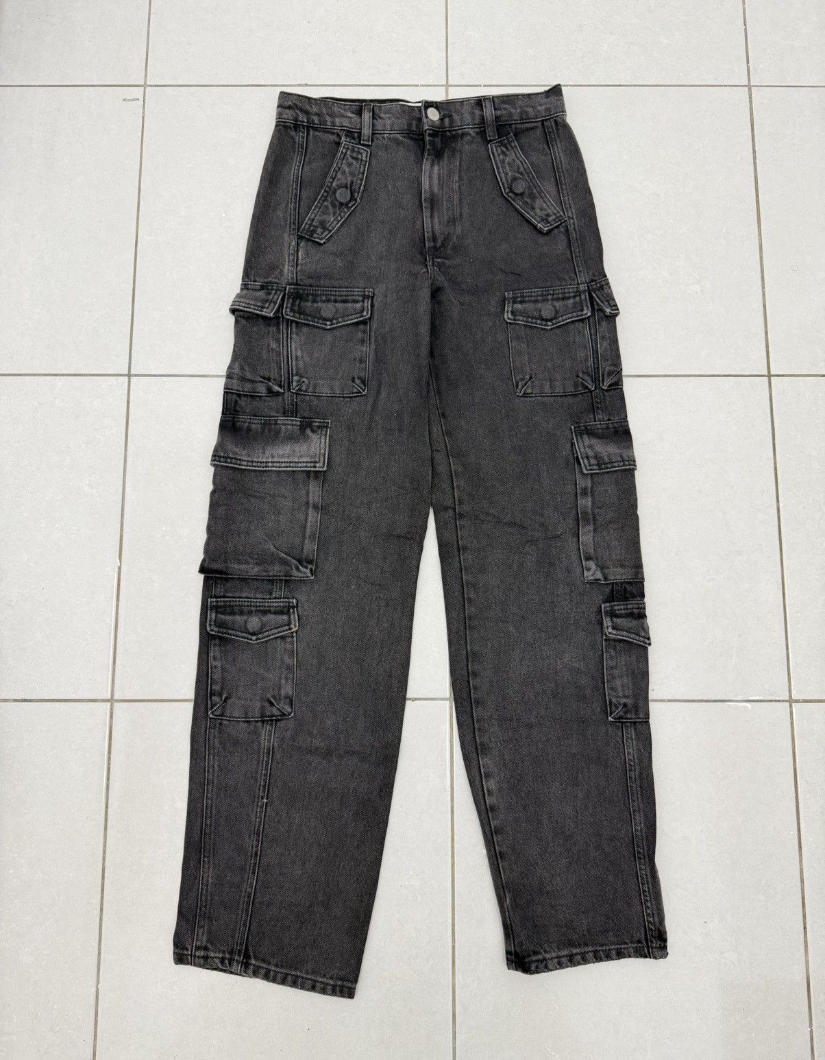 パンツ ZARA black denim pants multi pocket y2k Zara Zara Multi Pockets Cargo Denim Jeans Pants | Grailed