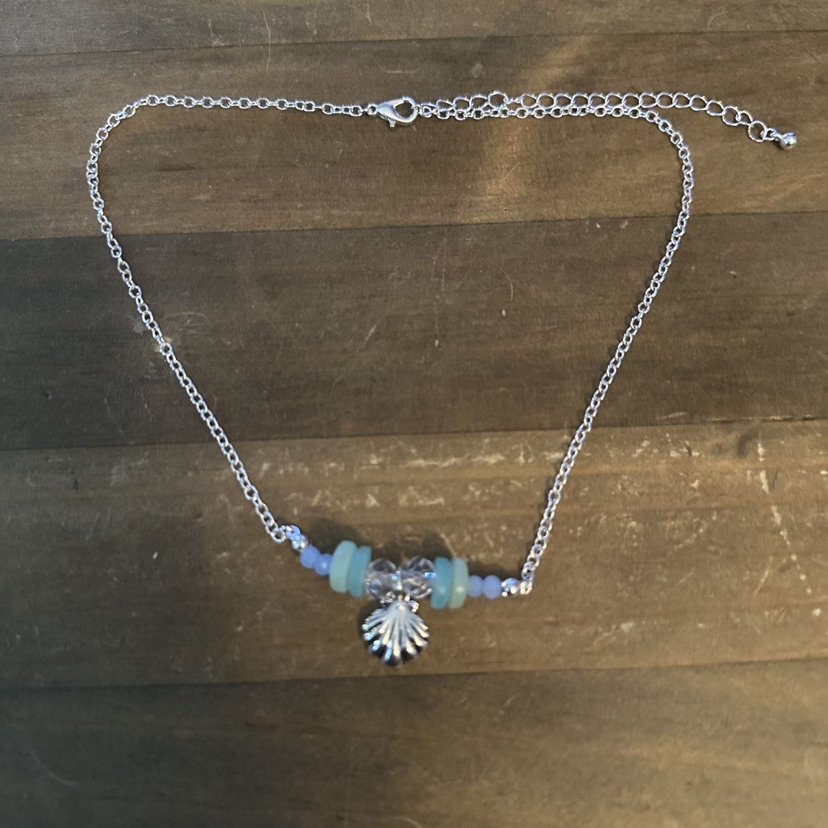Other Silver tone sea glass clamshell pendant necklace Size ONE SIZE - 2 Thumbnail