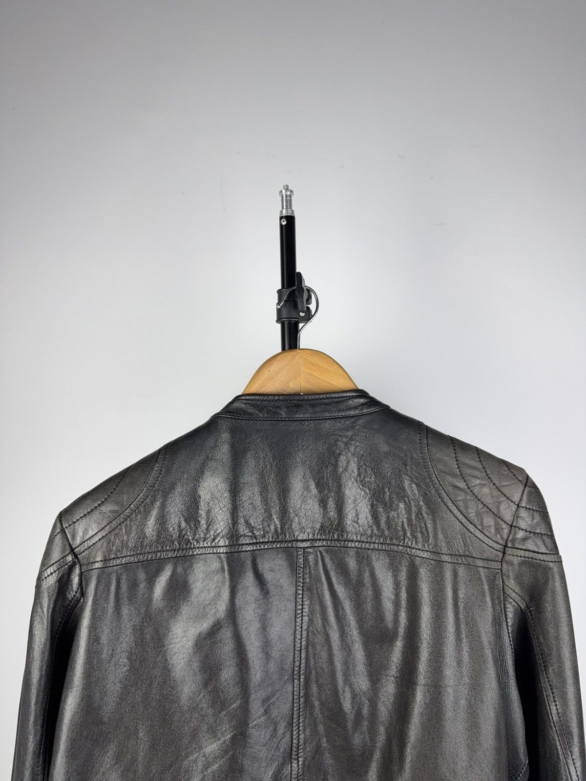 Massimo Dutti Vintage Genuine Leather MOTO BIKER Bomber Jacket Rock Punk Size L / US 10 / IT 46 - 14 Thumbnail