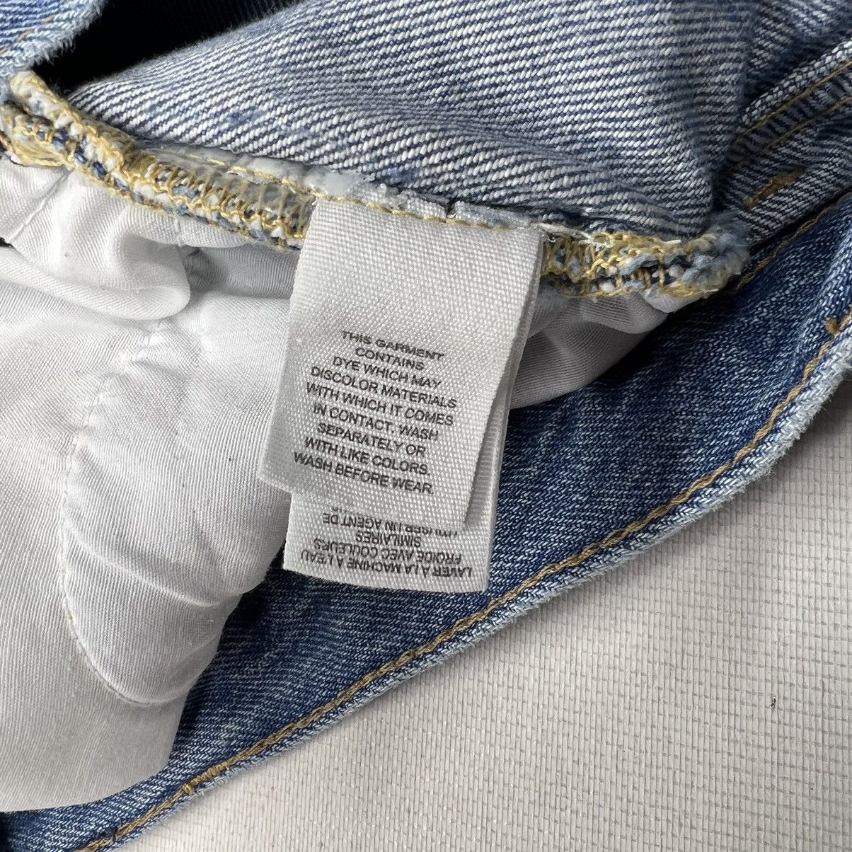 Free People We The Free Jeans Blue Straight Distressed Destroyed Ripped Size 29" - 12 Thumbnail