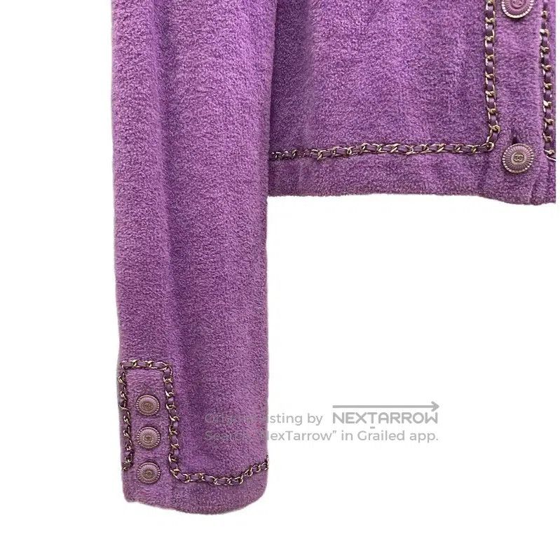 Chanel Chanel Purple Cotton Long Sleeve Cardigan . Size S / US 4 / IT 40 - 4 Thumbnail