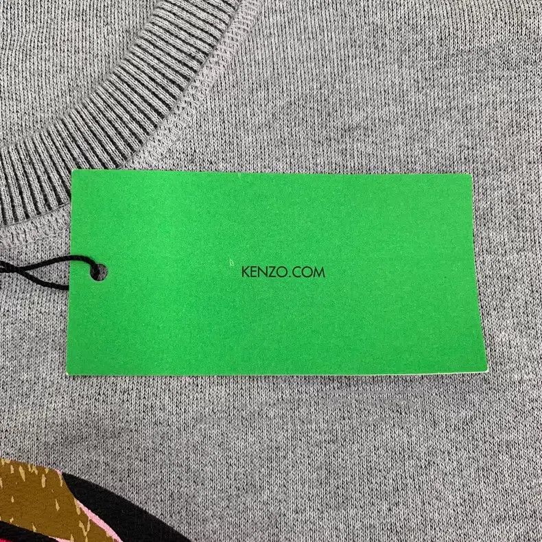 Kenzo Kenzo Grey Logo Embroidered Round Neck Cotton Long Sleeve Size M / US 6-8 / IT 42-44 - 6 Thumbnail