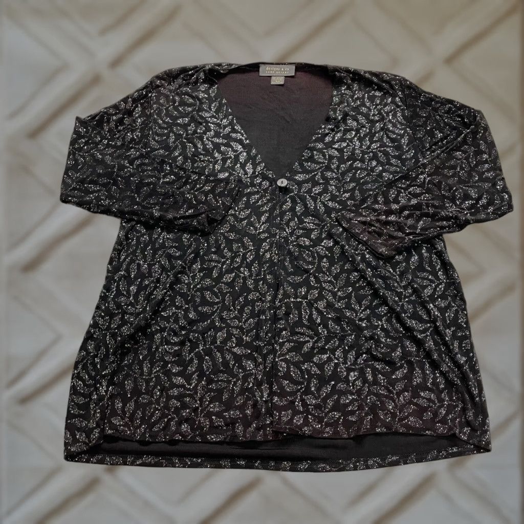 Vintage VINTAGE Lane Bryant Women's Blouse Shirt Casual Long Sleeve Floral 14 Black Size XL / US 12-14 / IT 48-50 - 1 Thumbnail