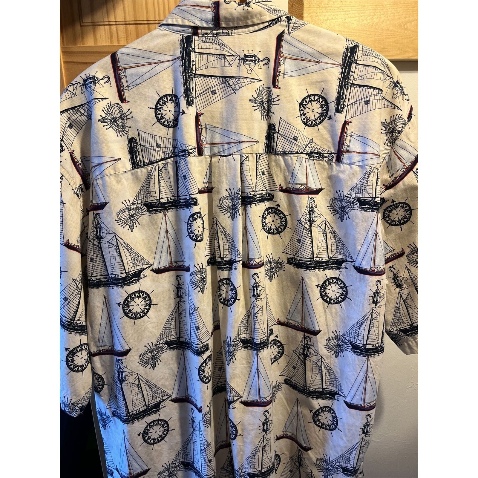 Natural Issue Natural Issue Nautical Mens XLT Cotton SS Shirt Sailboat EUC Size US XL / EU 56 / 4 - 8 Thumbnail