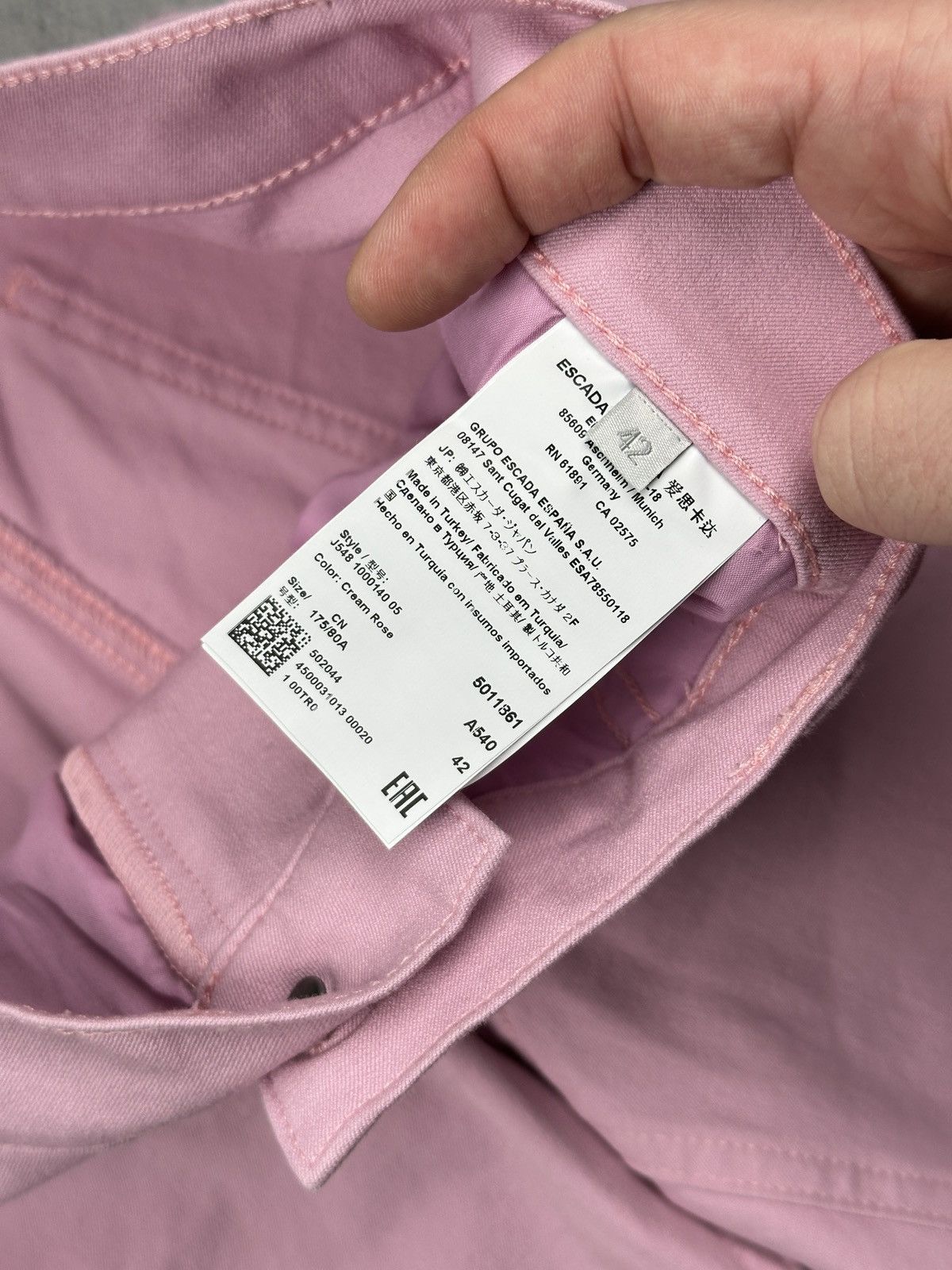 Escada Sport Escada Sport Linda Slim High Rise Pink Jeans Cream Rose Lux Size 36" / US 14 / IT 50 - 15 Thumbnail