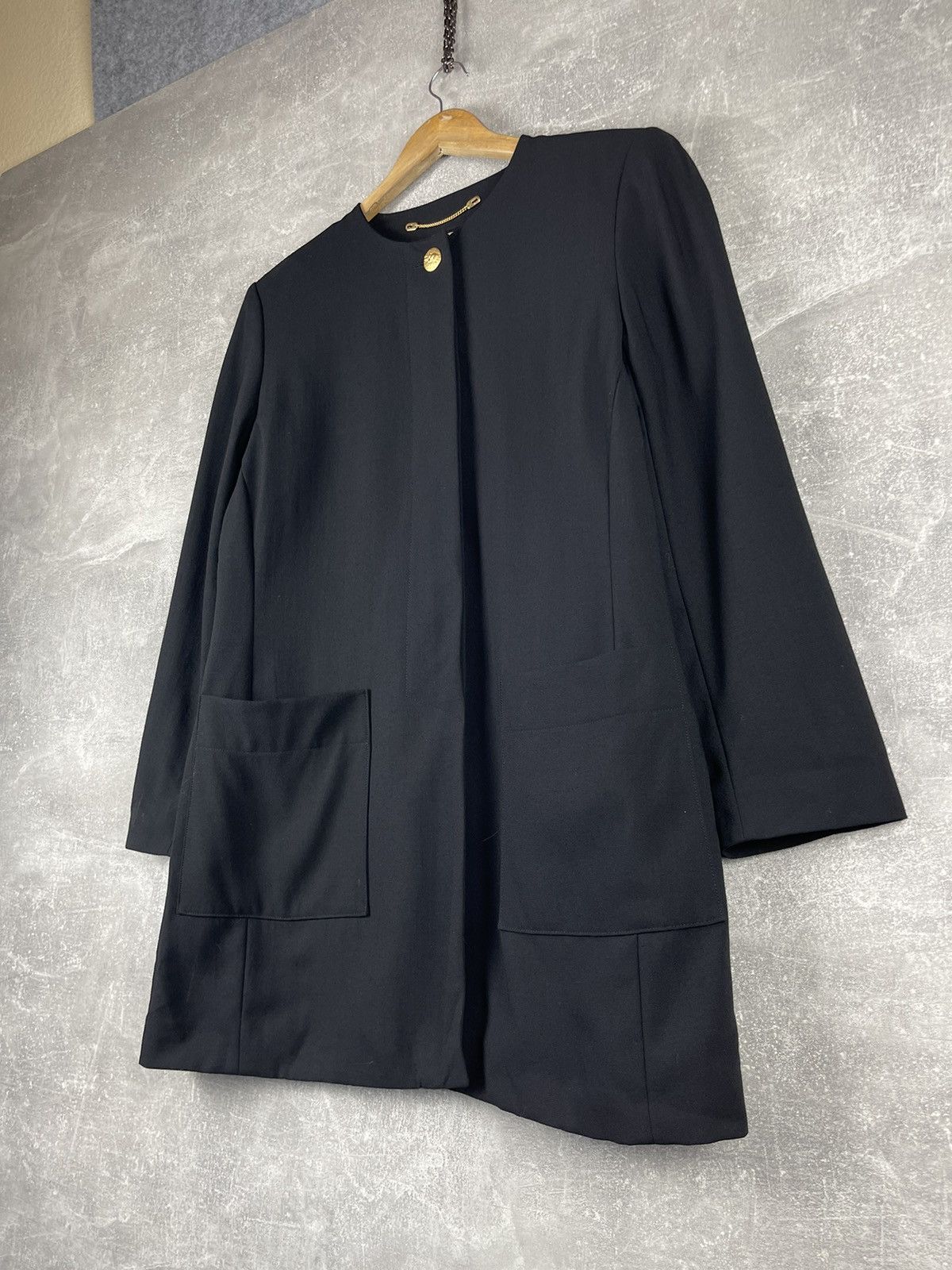Escada Escada Margaretha Ley Virgin Wool Jacket Black Minimalist Size M / US 6-8 / IT 42-44 - 2 Thumbnail