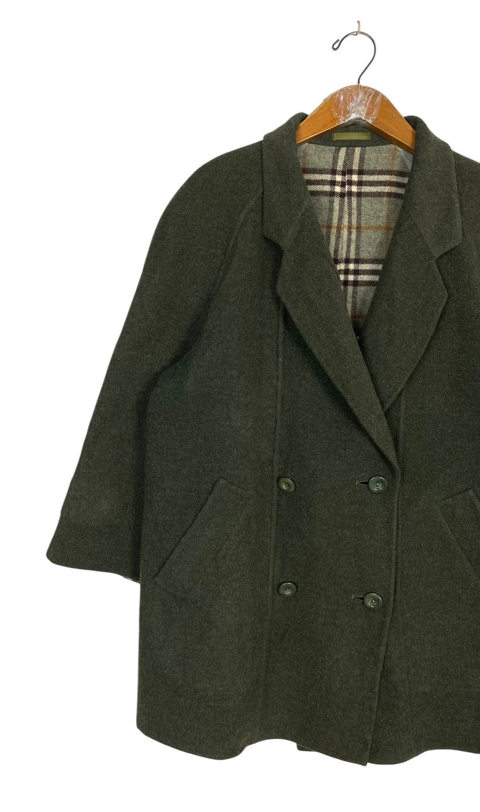Burberry Rare‼️ Vintage Burberrys’ Nova Check Inside Wool Coat Size L / US 10 / IT 46 - 3 Thumbnail