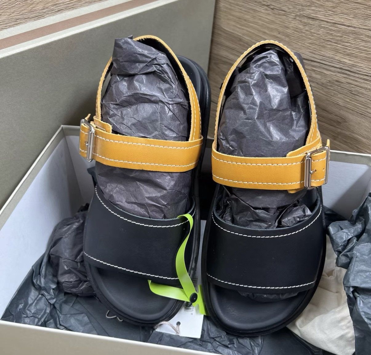 Marni Marni Black and Yellow Sandals J41 Size US 6.5 / EU 39-40 - 2 Thumbnail