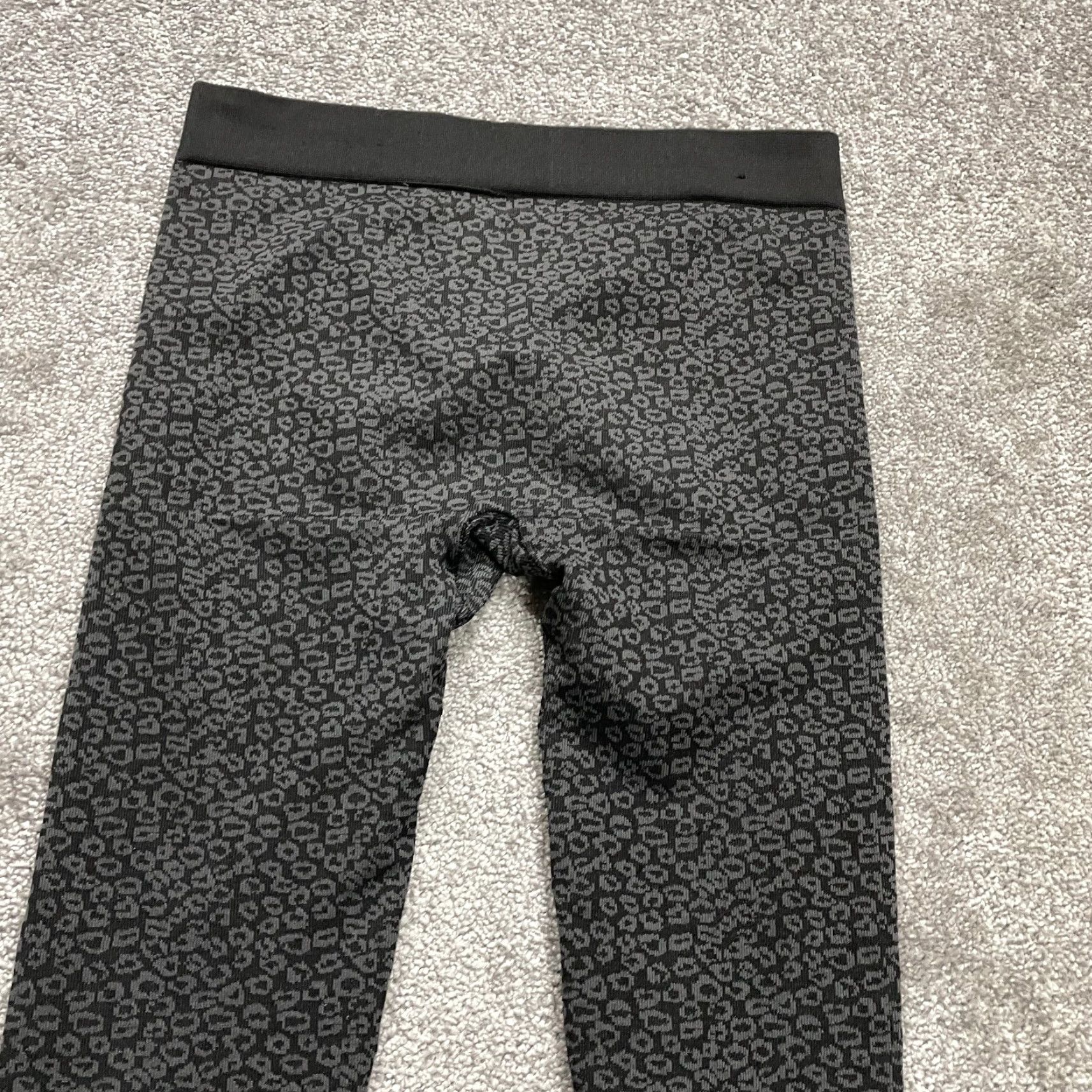 George VINTAGE George Compression Leggings Womens M/L Black Gray Polka Athletic Active 28x25.5 Size 32" / US 10 / IT 46 - 3 Thumbnail