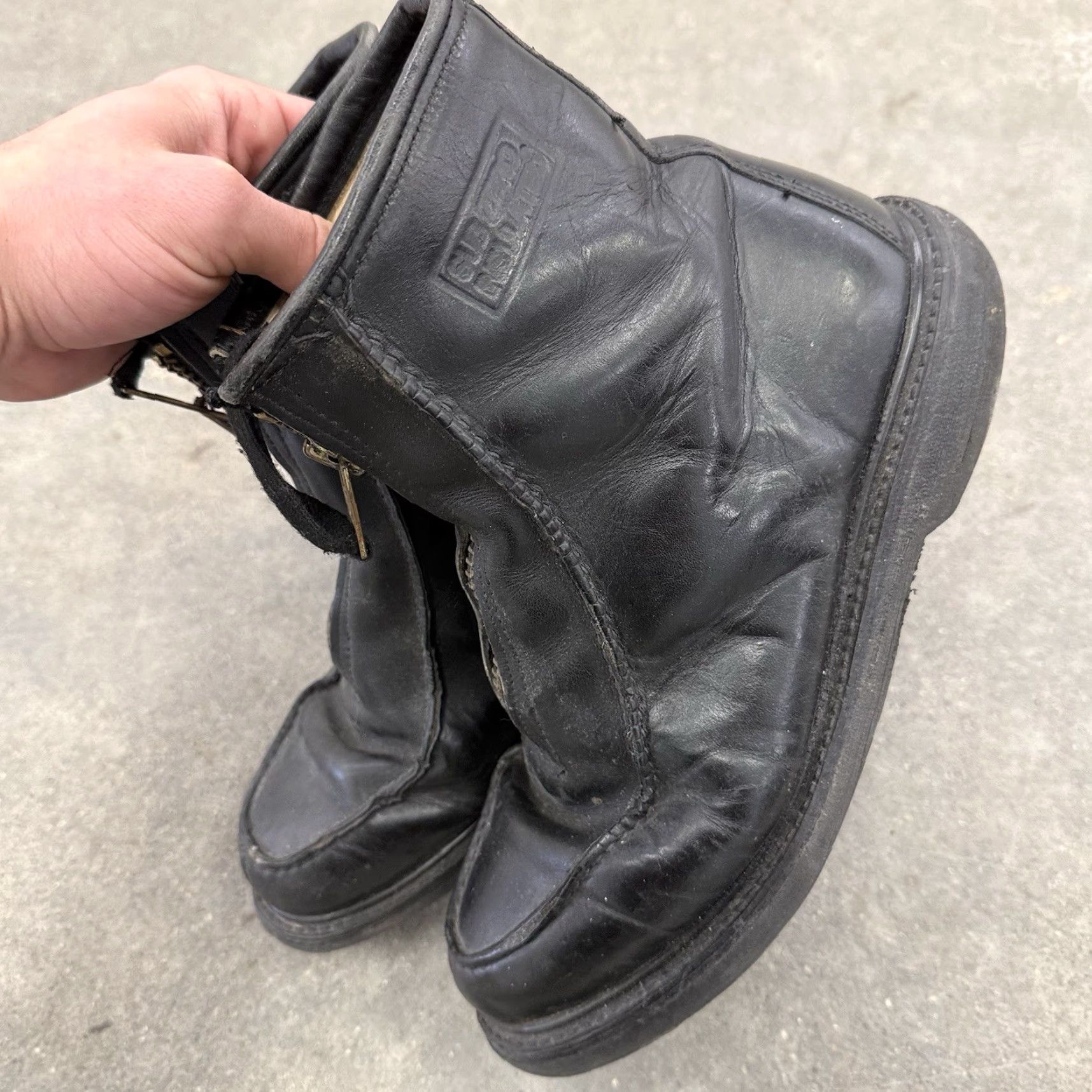 Doublet VINTAGE Double-H Boots Leather Front Zip Black Stadium Boots 5331 USA 7.5 D Distressed Mens Boots Western Leather Zip USA 5331 VTG Size US 7 / EU 40 - 7 Thumbnail