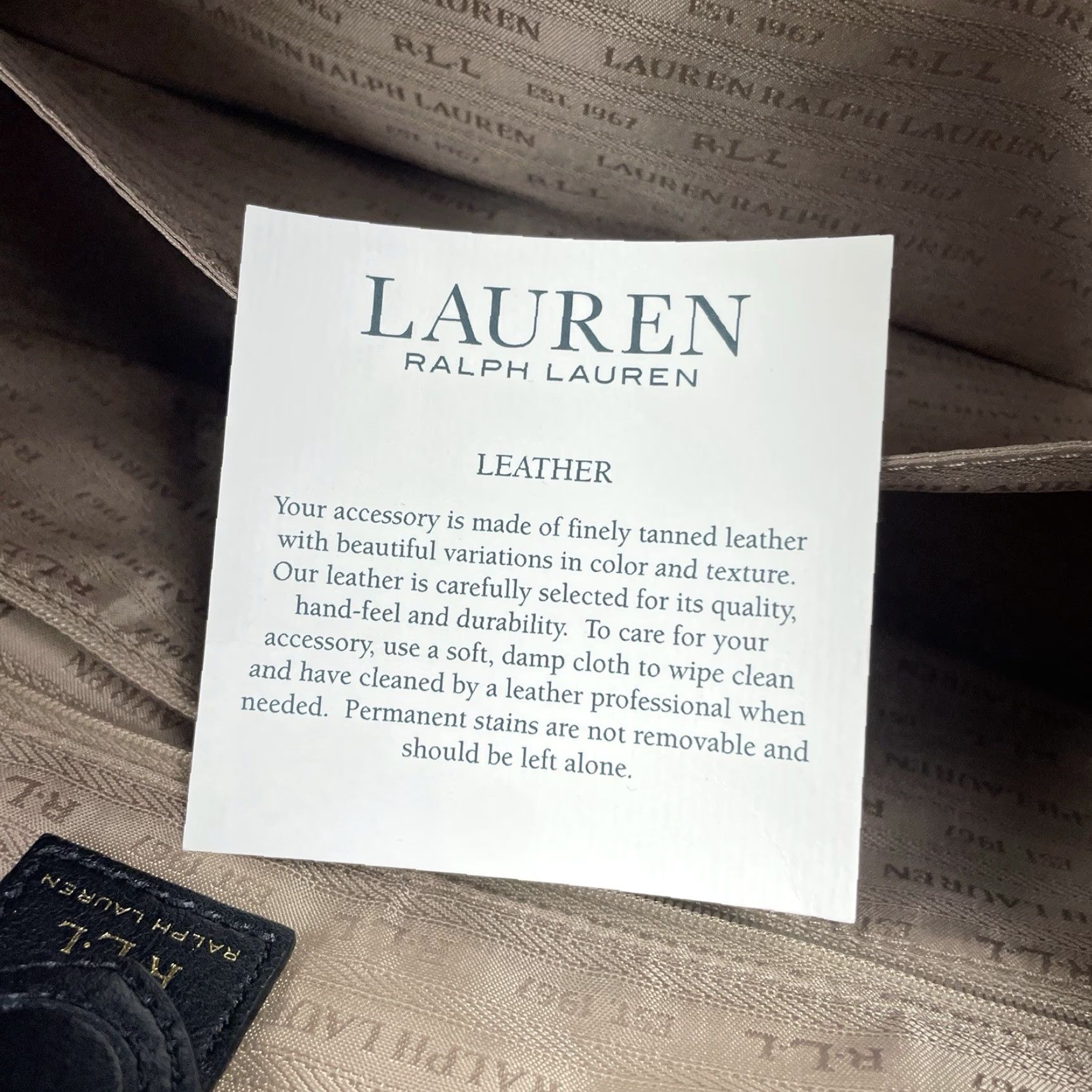 Doublet Lauren Ralph Lauren Bag Black Leather Newbury Double Zip Crossbody Gold Tote Medium Size ONE SIZE - 7 Thumbnail