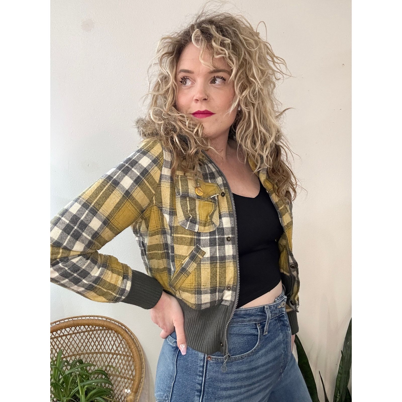 Vintage Vintage 80’s Plaid Button Up Girls size 7 Size L / US 10 / IT 46 - 2 Thumbnail
