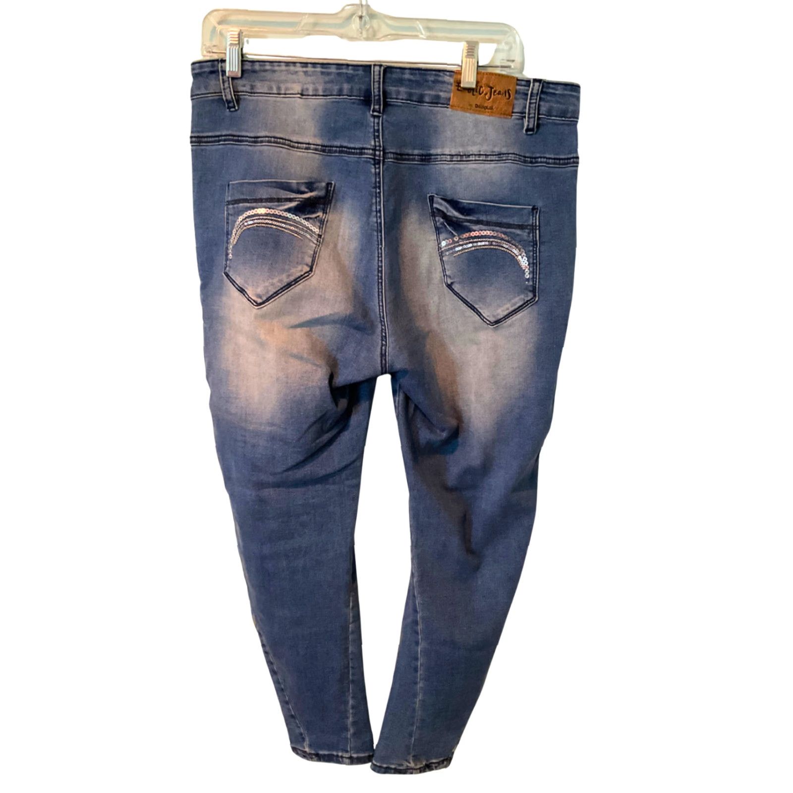 Desigual VINTAGE DESIGUAL Skinny Jeans 30 x 27 Womens Floral Embroidered Denim Blue 18SWDD59 Y2K Vibes Size 30" / US 8 / IT 44 - 4 Thumbnail