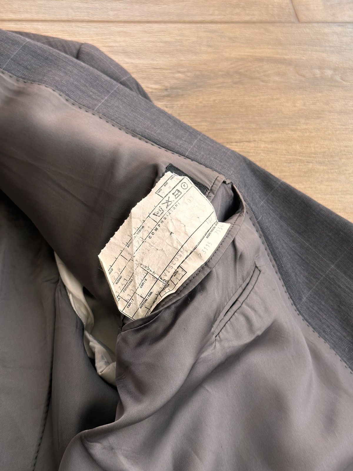 Balenciaga × Vintage Vintage Balenciaga Paris Luxury Laine Grey Formal Suit Size 40L - 17 Thumbnail