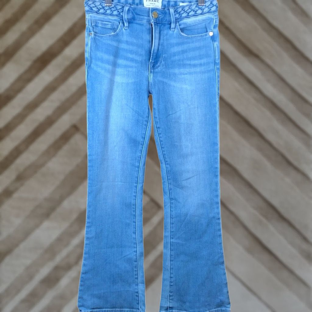 Frame VINTAGE FRAME Womens Jeans Blue Denim Mid Rise Le Crop Mini Boot Stretch 25 Size 42" / US 20 - 1 Thumbnail