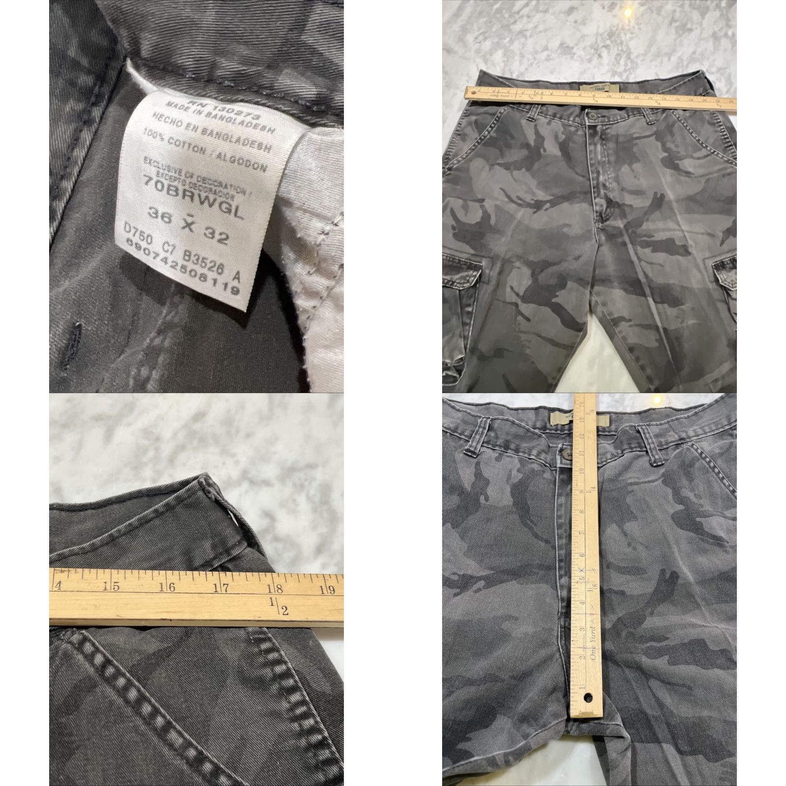 Wrangler Wrangler Jeans Cargo Camo 36x32 Faded Gray 70BRWGL Cotton Hunting Men Size US 36 / EU 52 - 9 Thumbnail